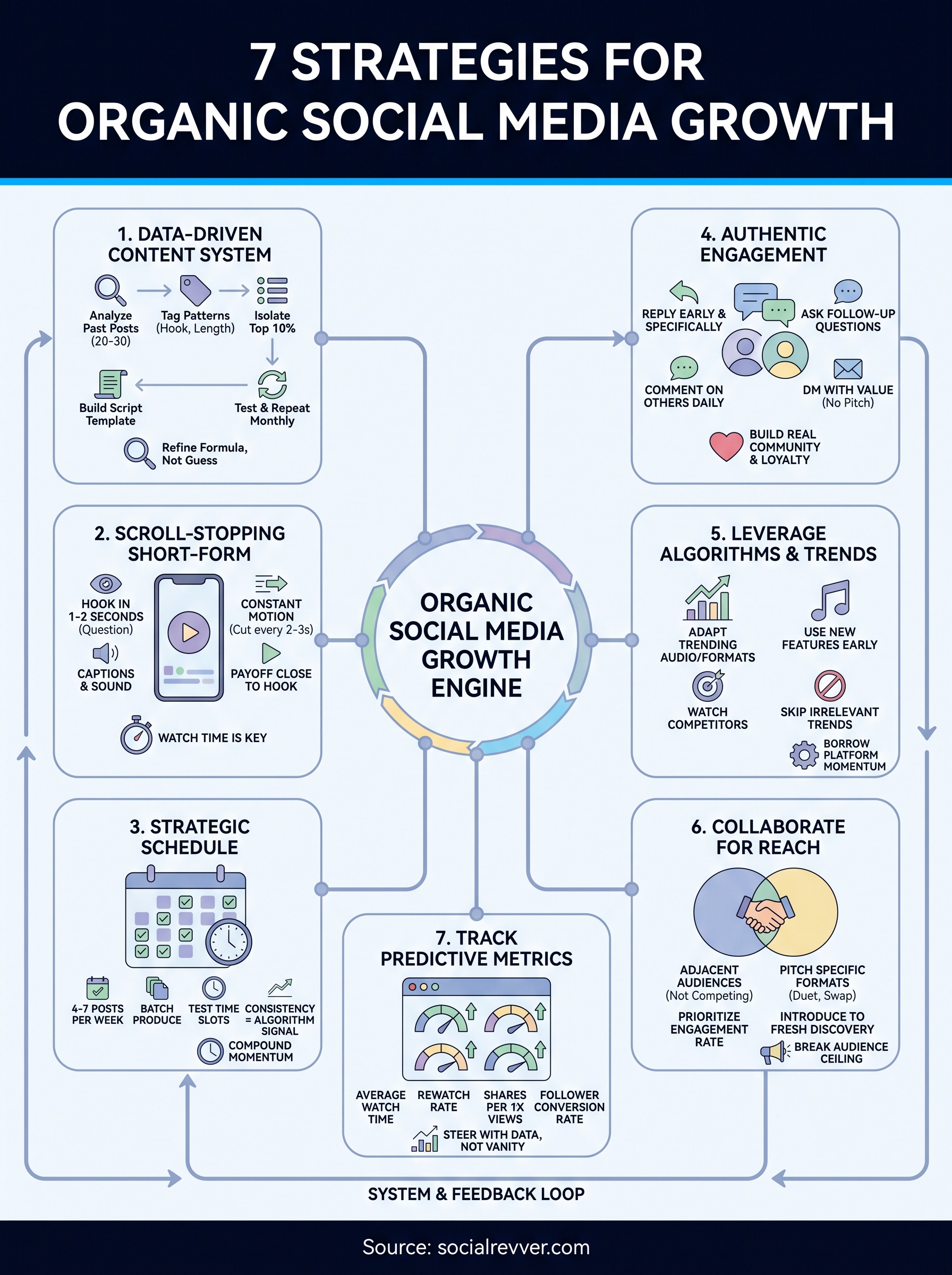 organic social media growth infographic