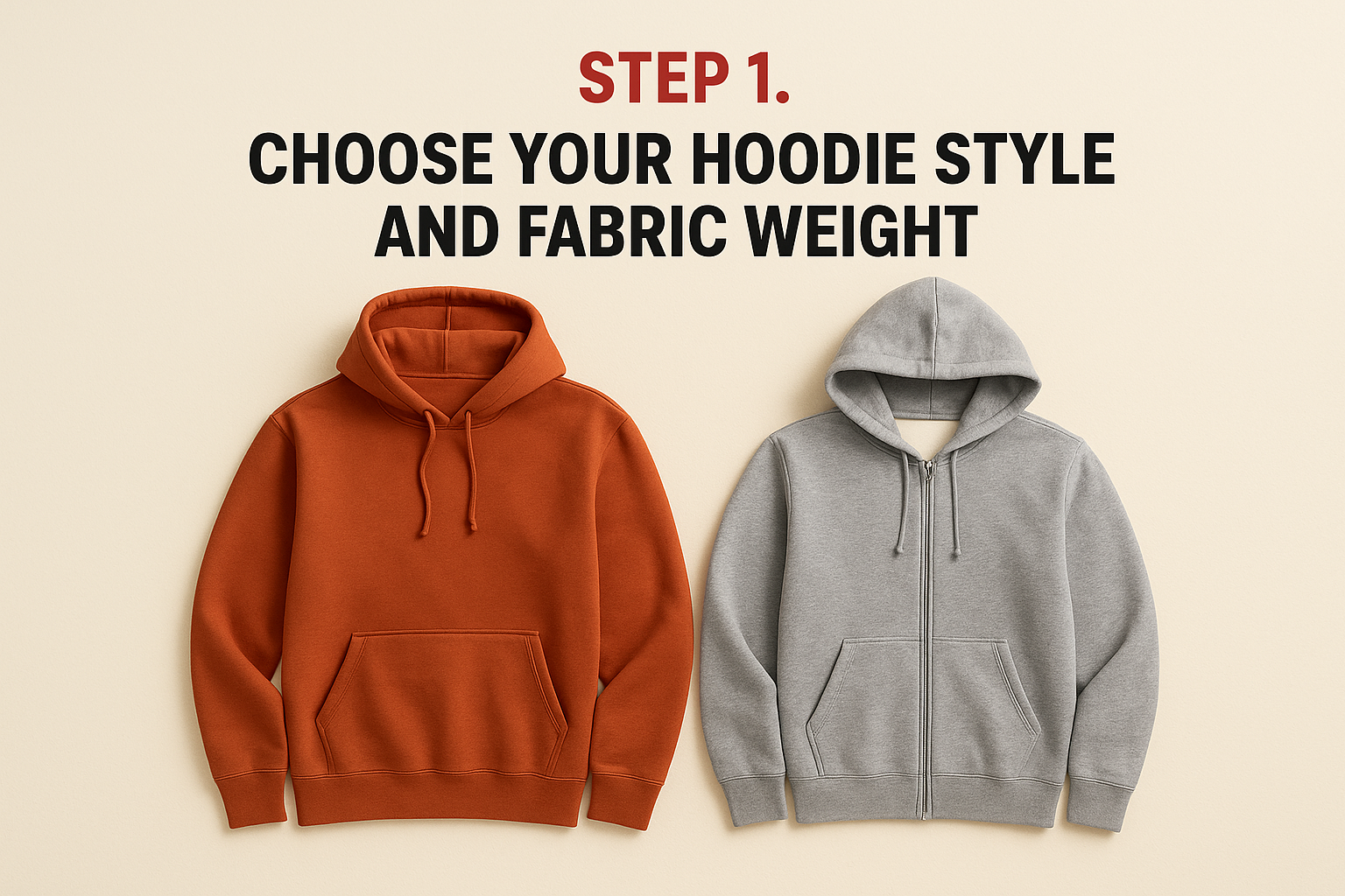 Step 1. Choose your hoodie style and fabric weight