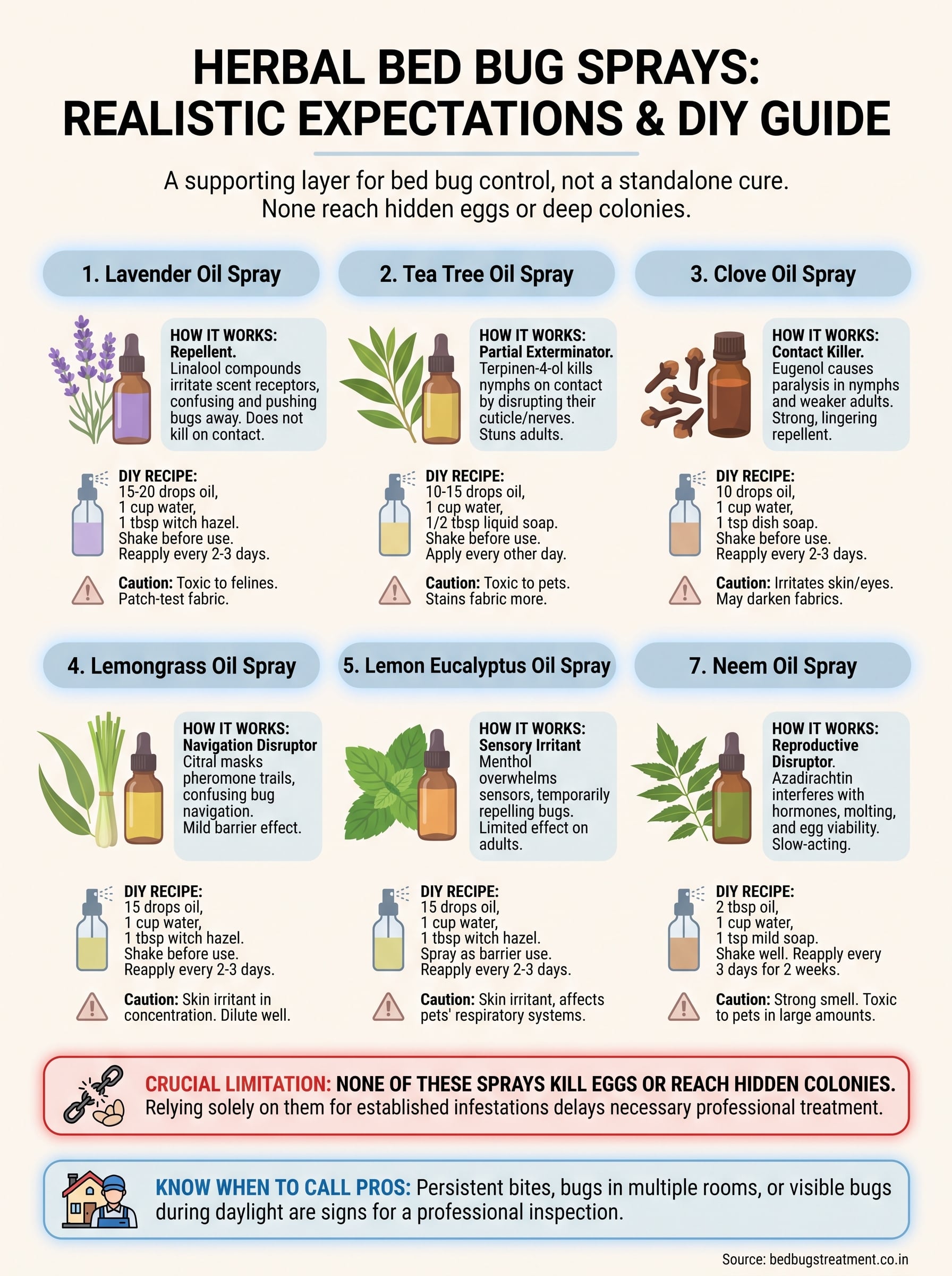 bed bugs herbal spray infographic