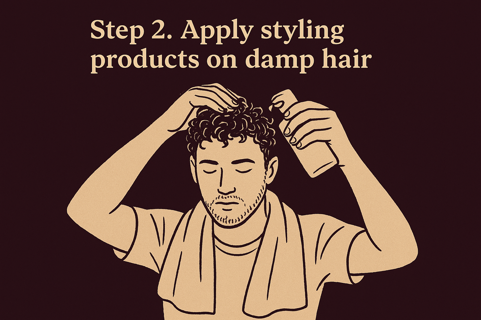 Step 2. Apply styling products on damp hair
