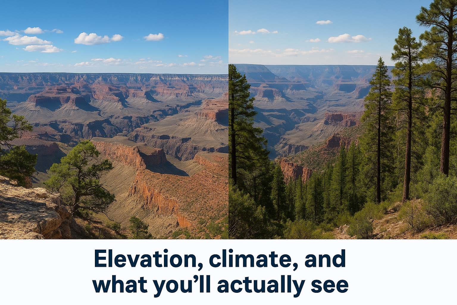 Elevation, climate, and what you'll actually see