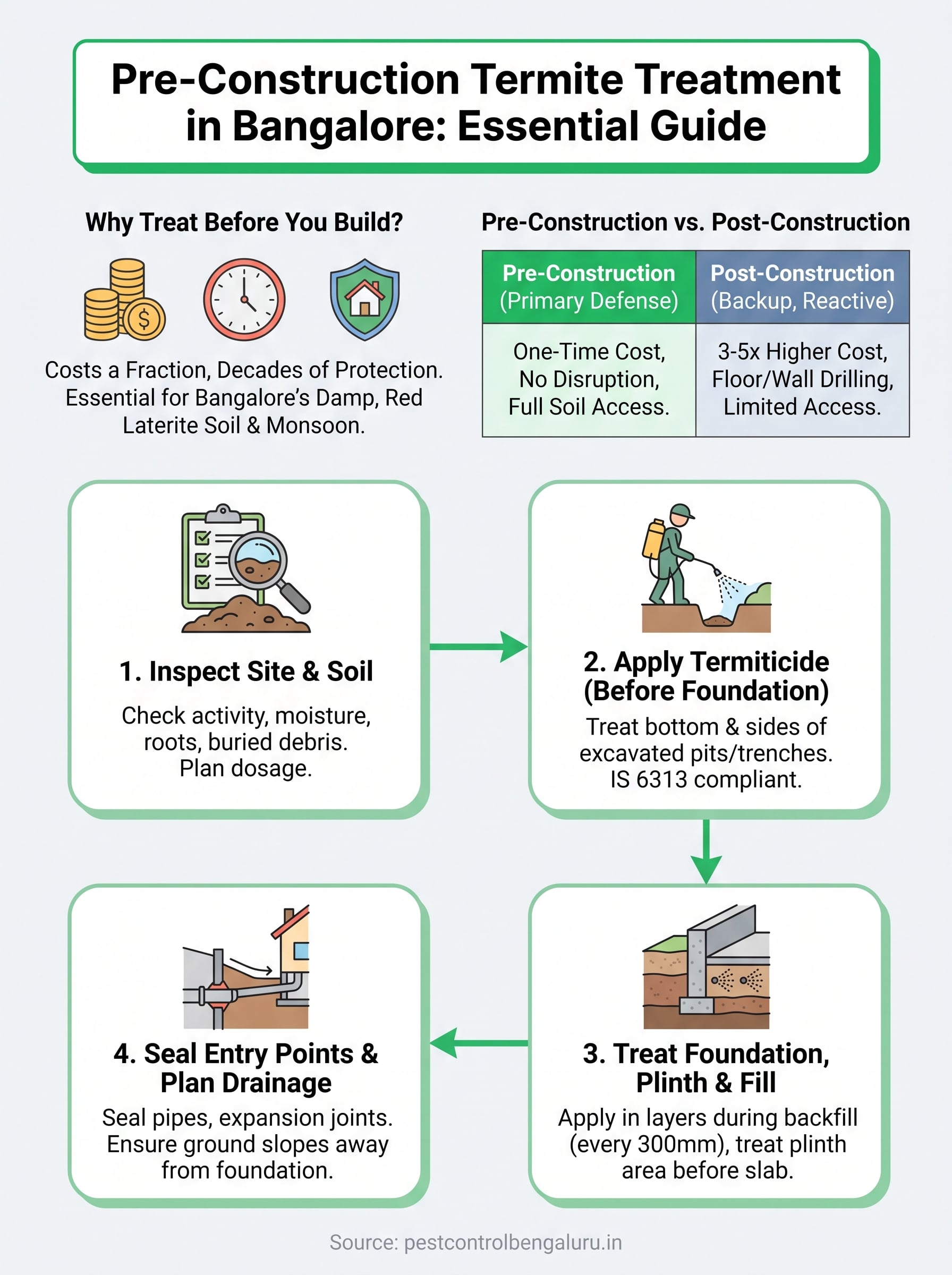 How to Do Termite Treatment Before Construction 3 termite treatment before construction infographic
