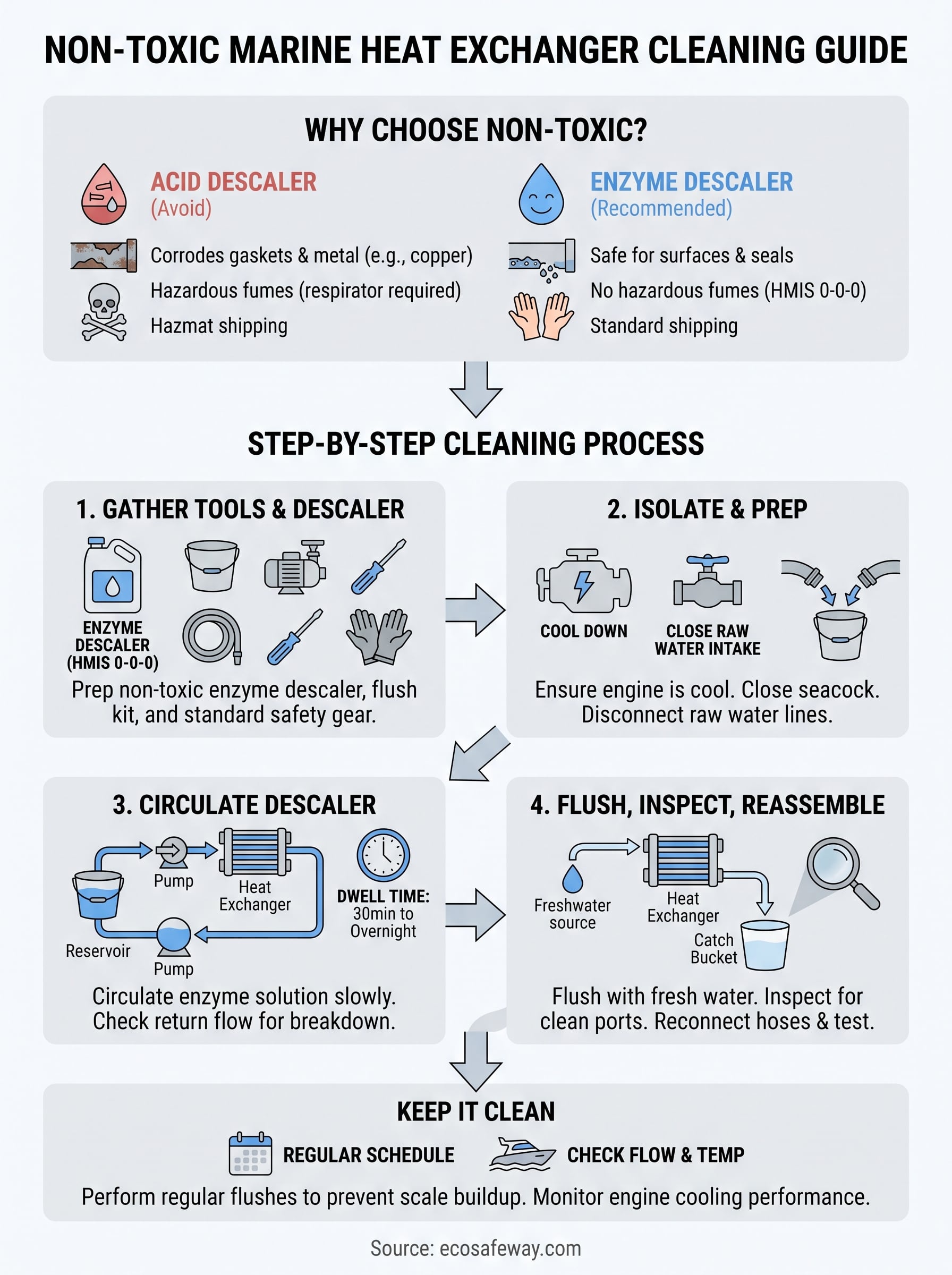 non toxic way to remove marine scale from heat exchanger infographic