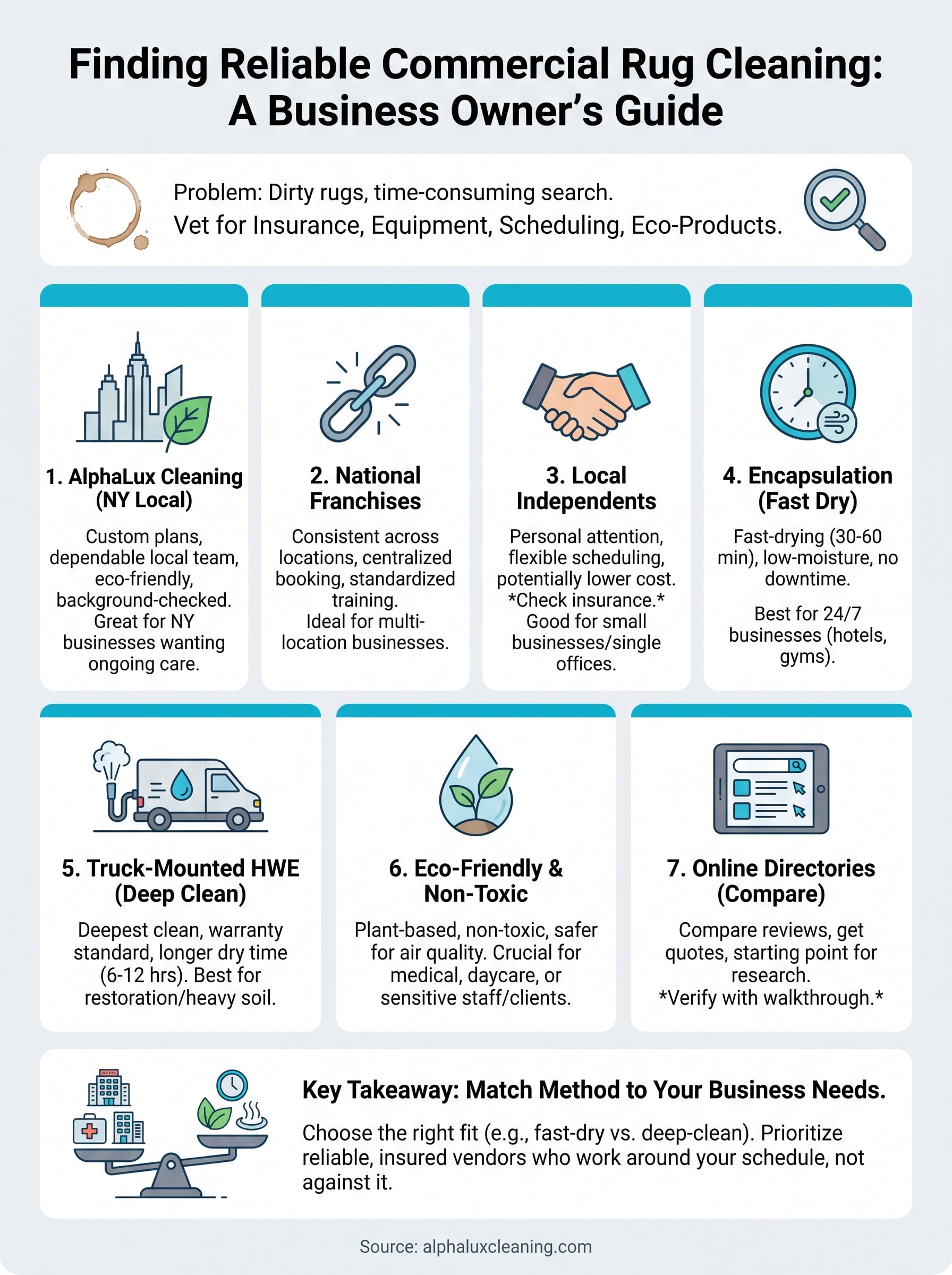 commercial rug cleaning services infographic