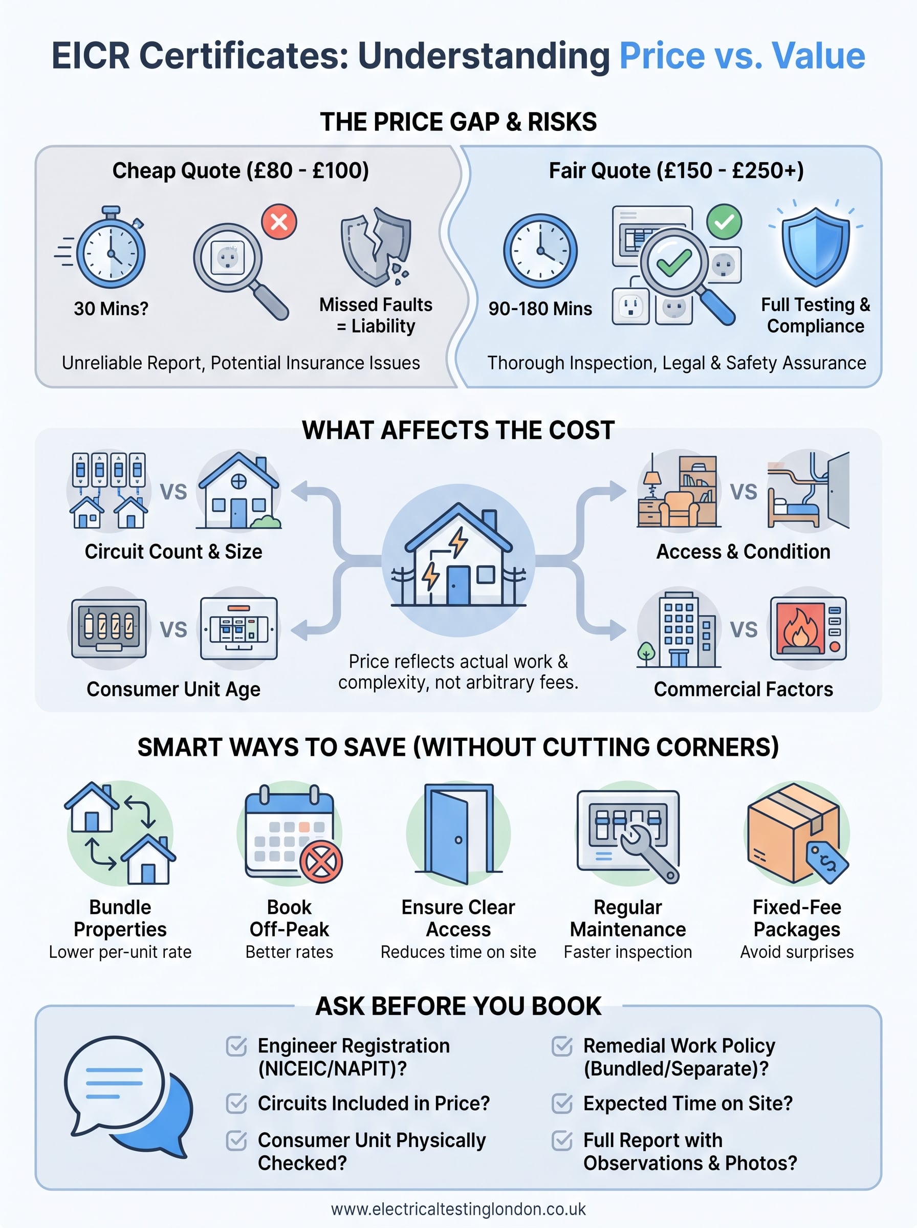 cheap eicr certificate infographic