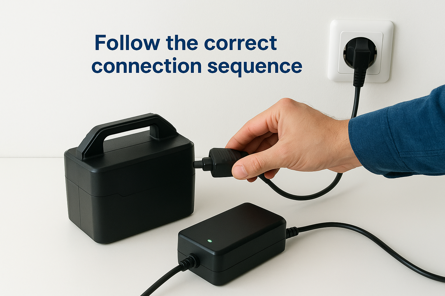 Follow the correct connection sequence