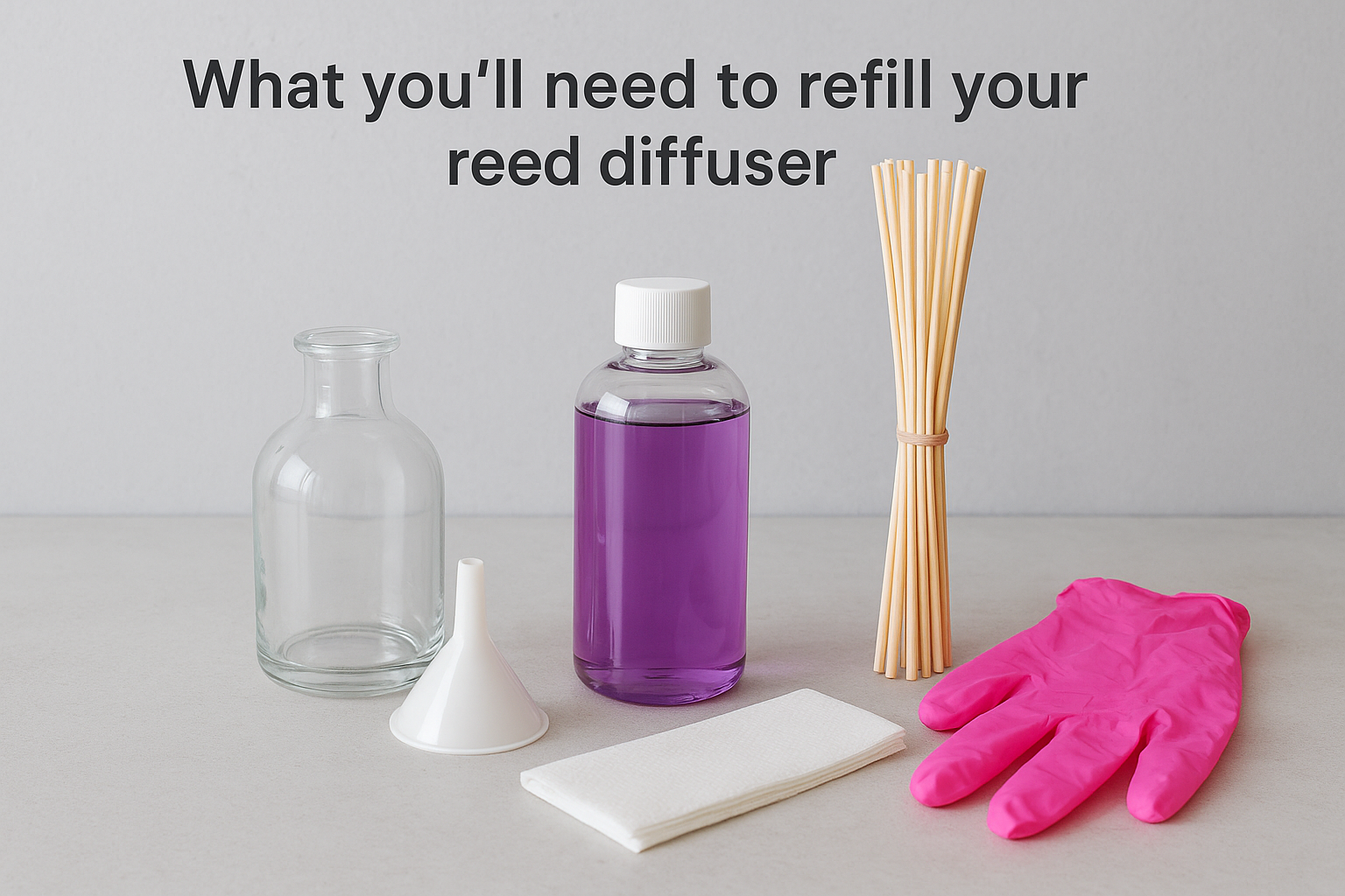 What you'll need to refill your reed diffuser