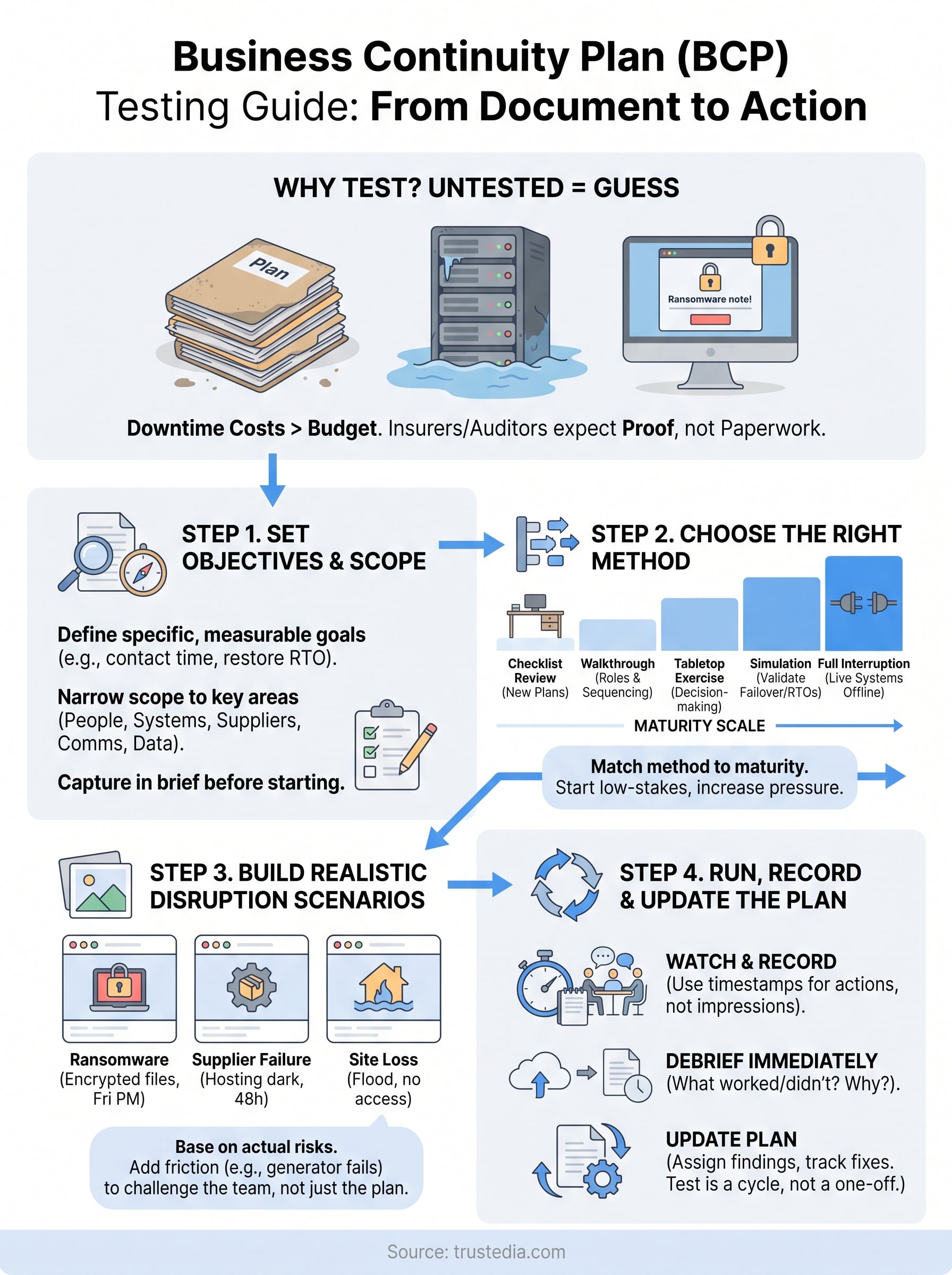 business continuity plan test infographic