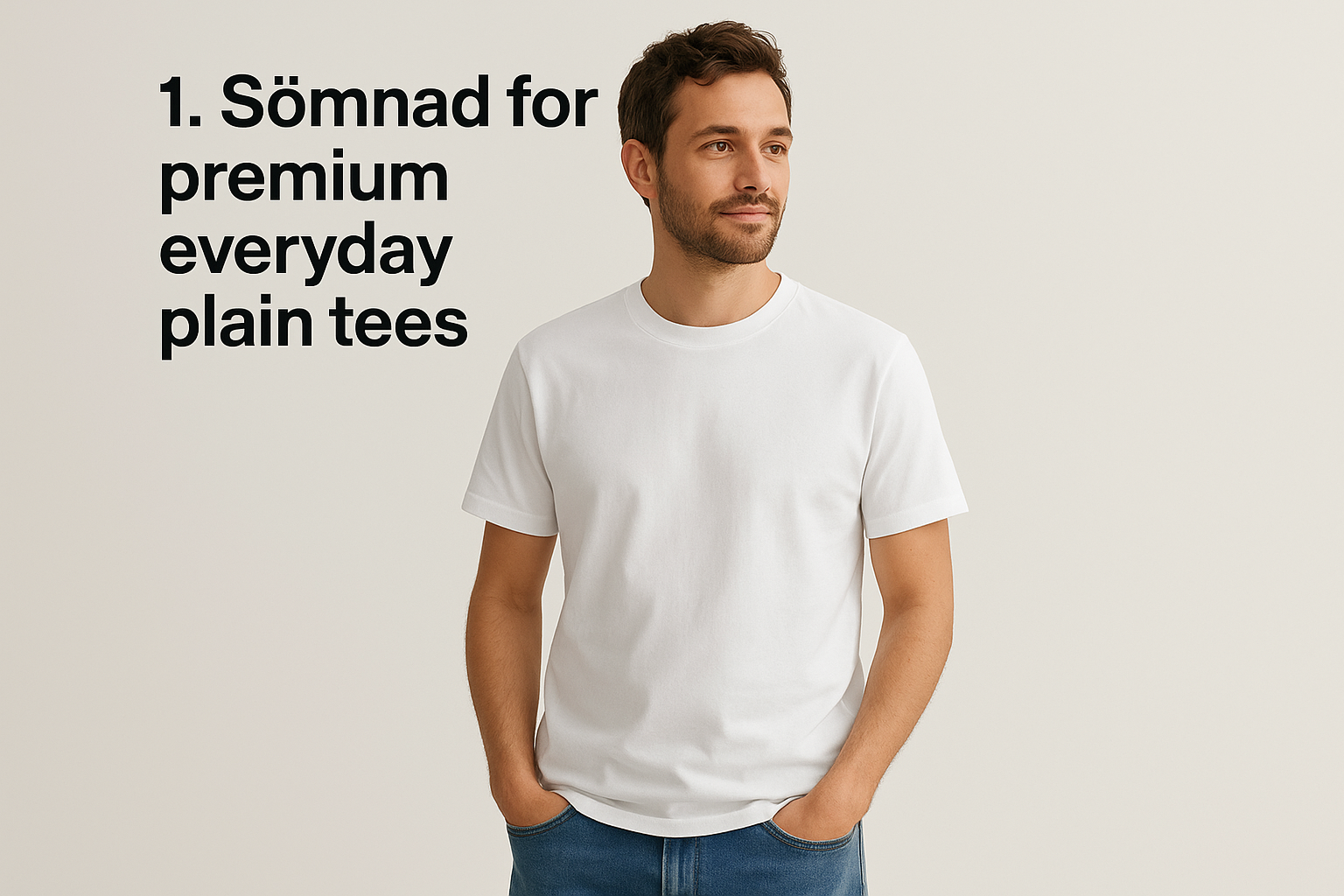 1. Sömnad for premium everyday plain tees