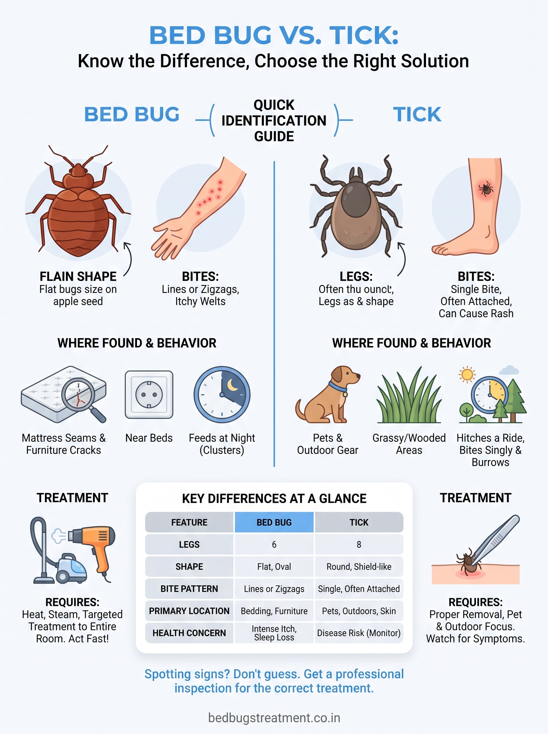 bed bug vs tick infographic