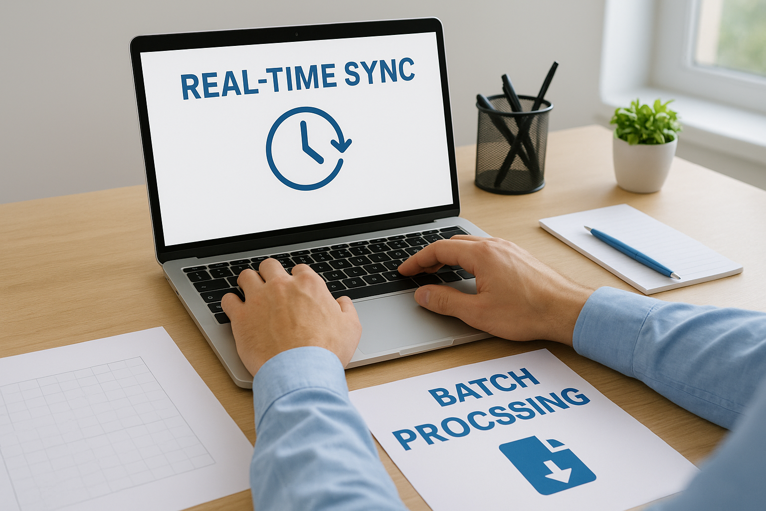 Real-time sync versus batch processing