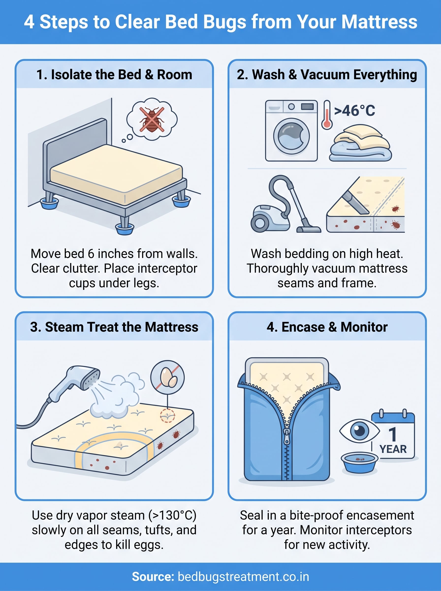 mattress with bed bugs infographic