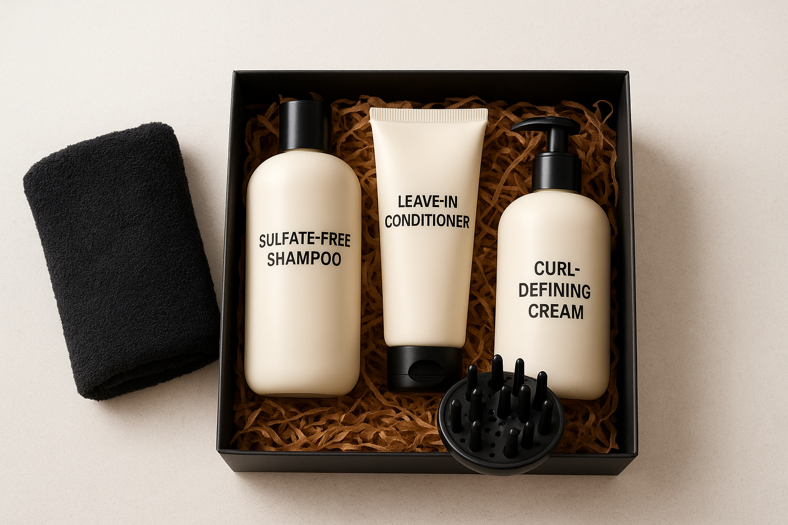 3. Curly hair care gift set