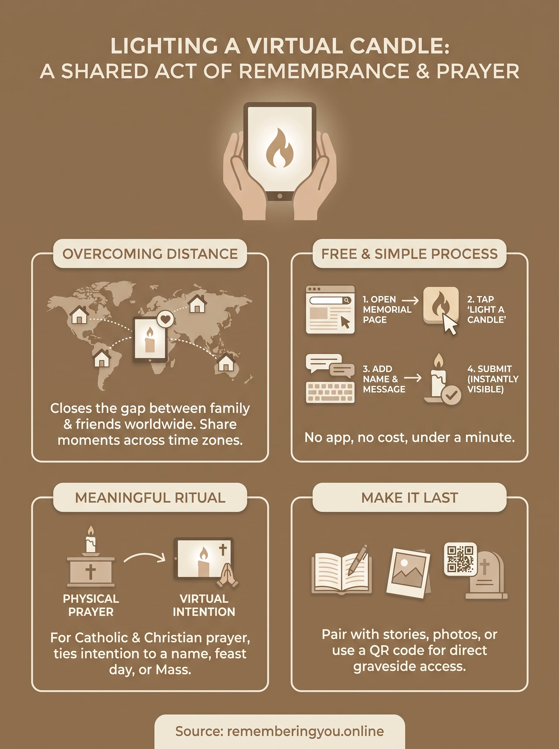 light a virtual candle infographic
