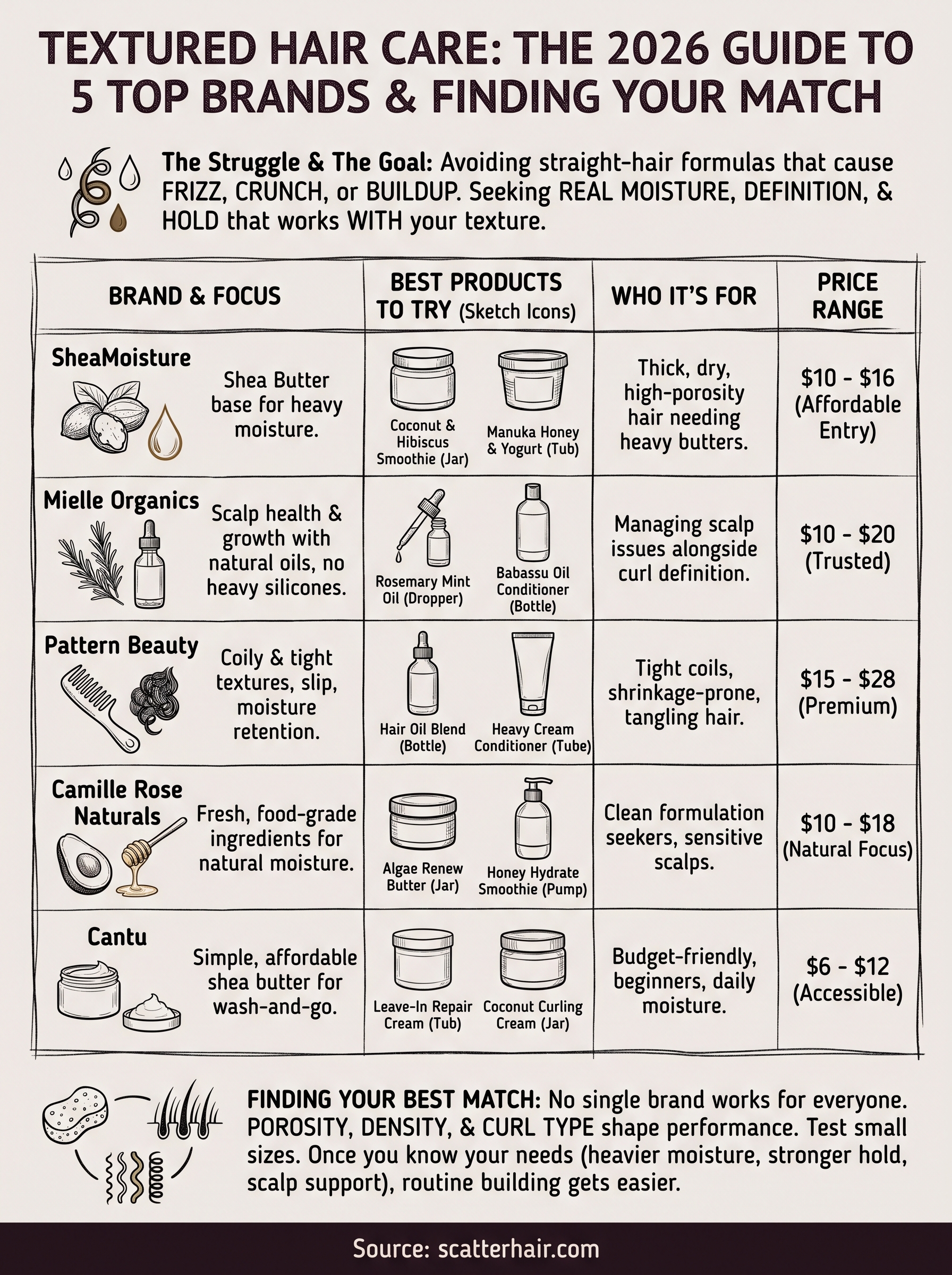 hair care products for textured hair infographic