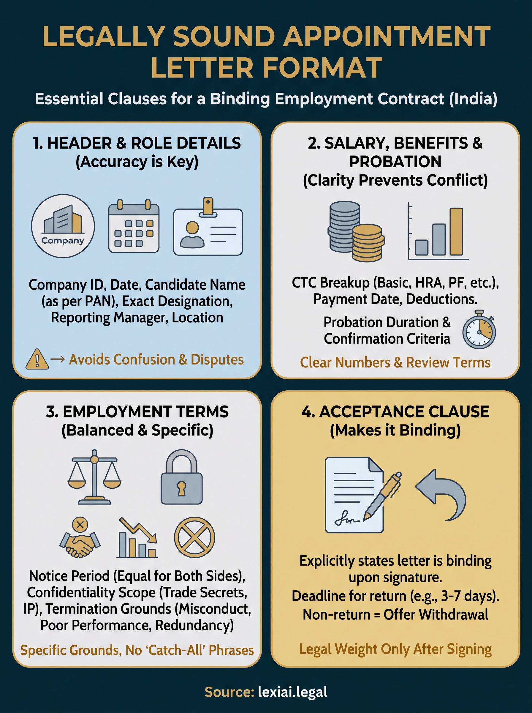 appointment letter format infographic