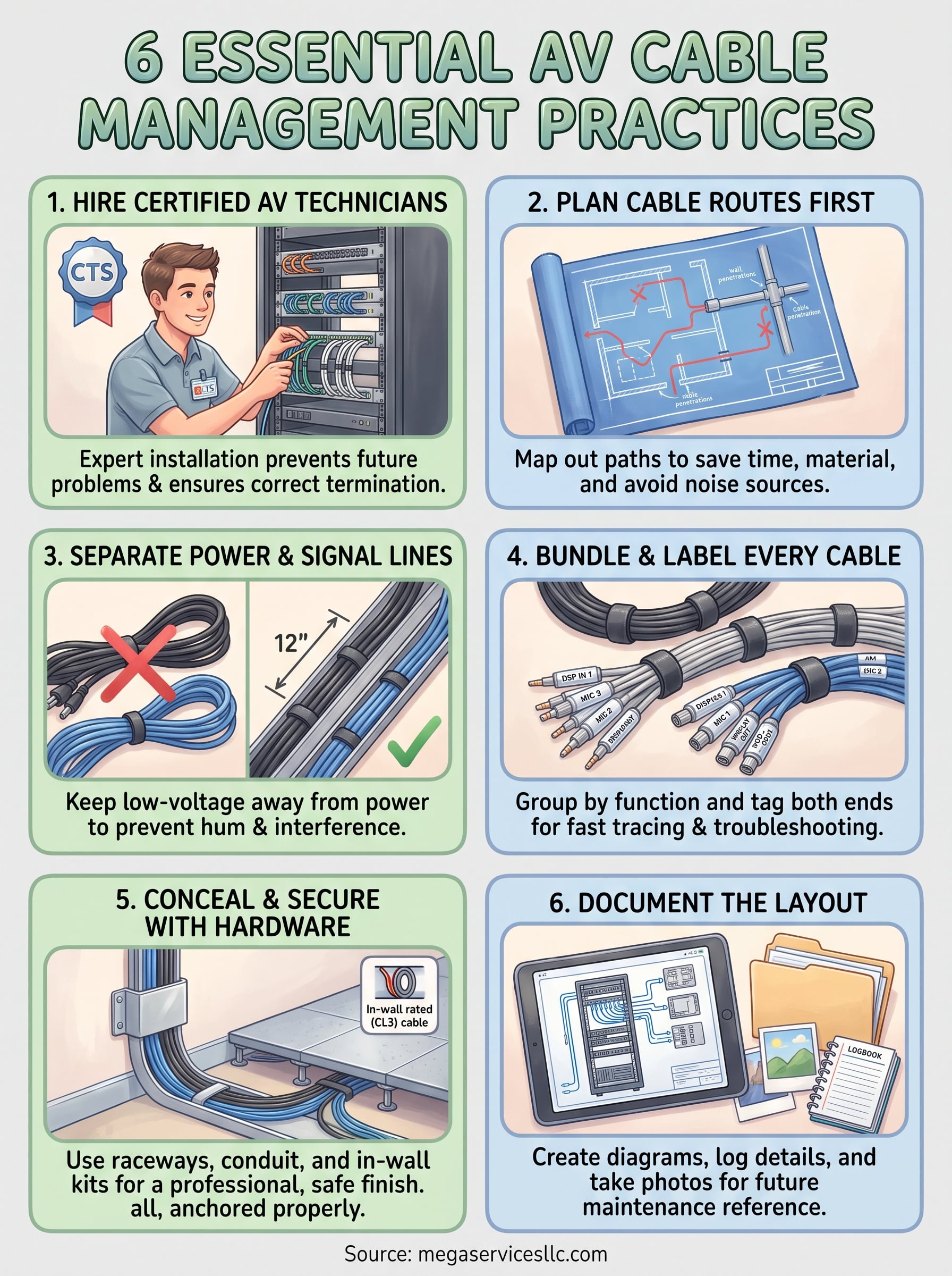av cable management infographic