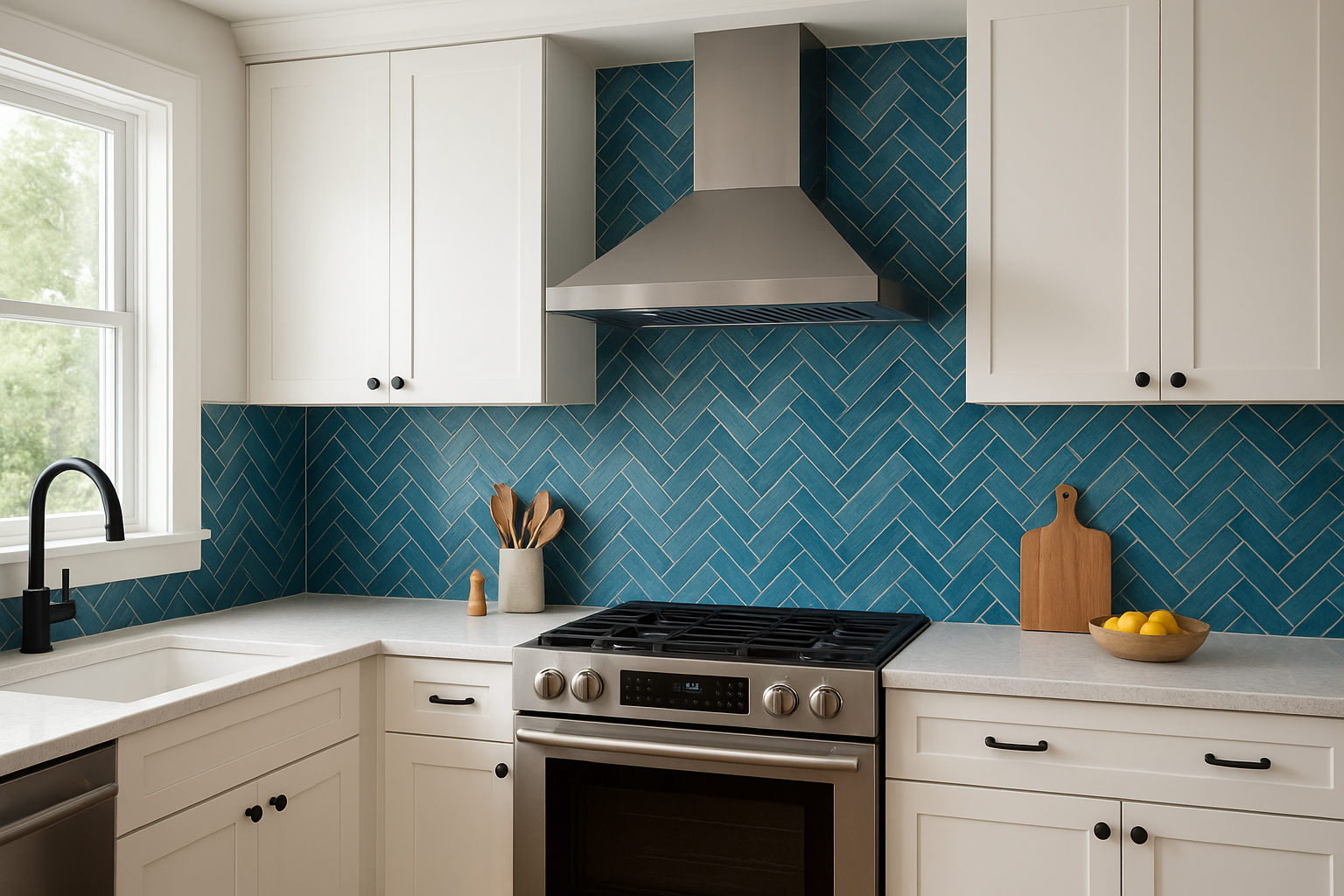 4. A statement backsplash that anchors the room