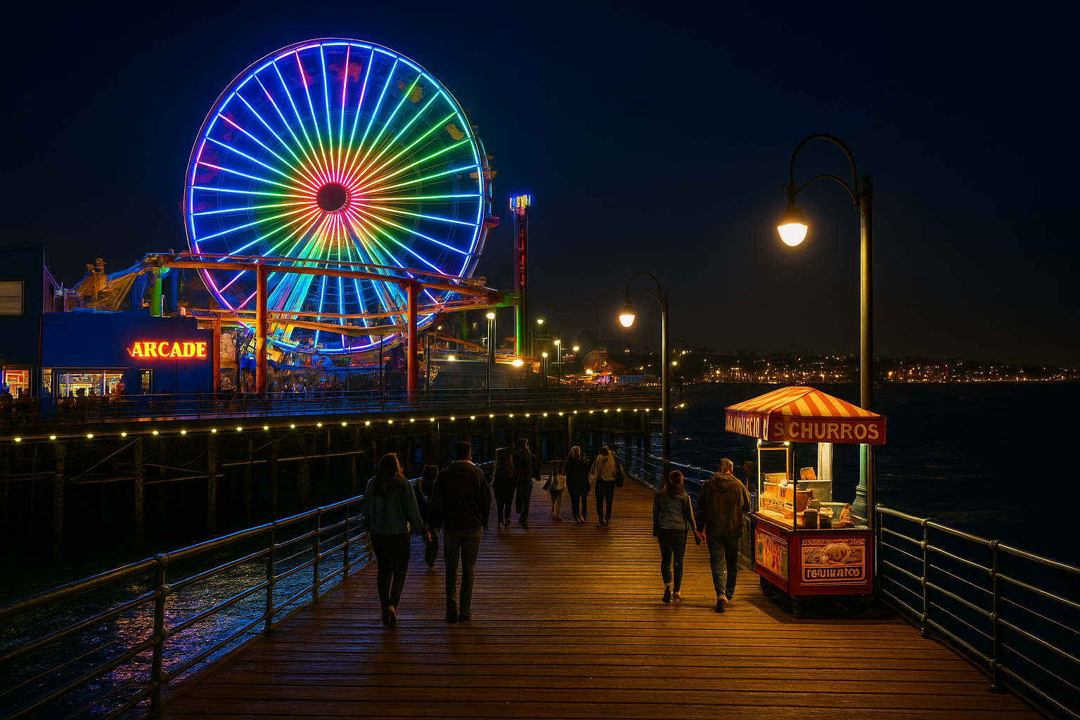 3. Stroll the Santa Monica Pier after dark
