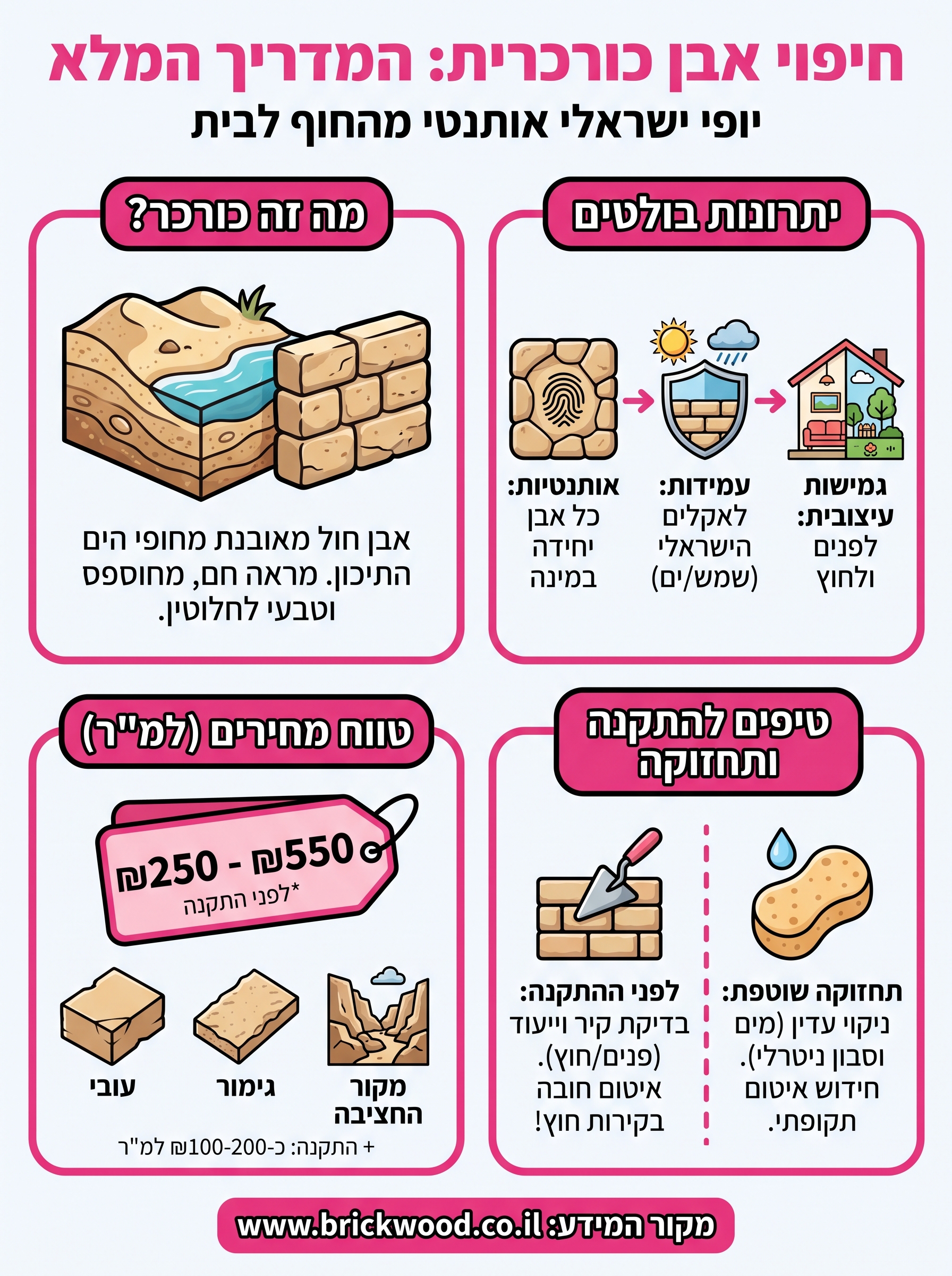 חיפוי אבן כורכרית infographic