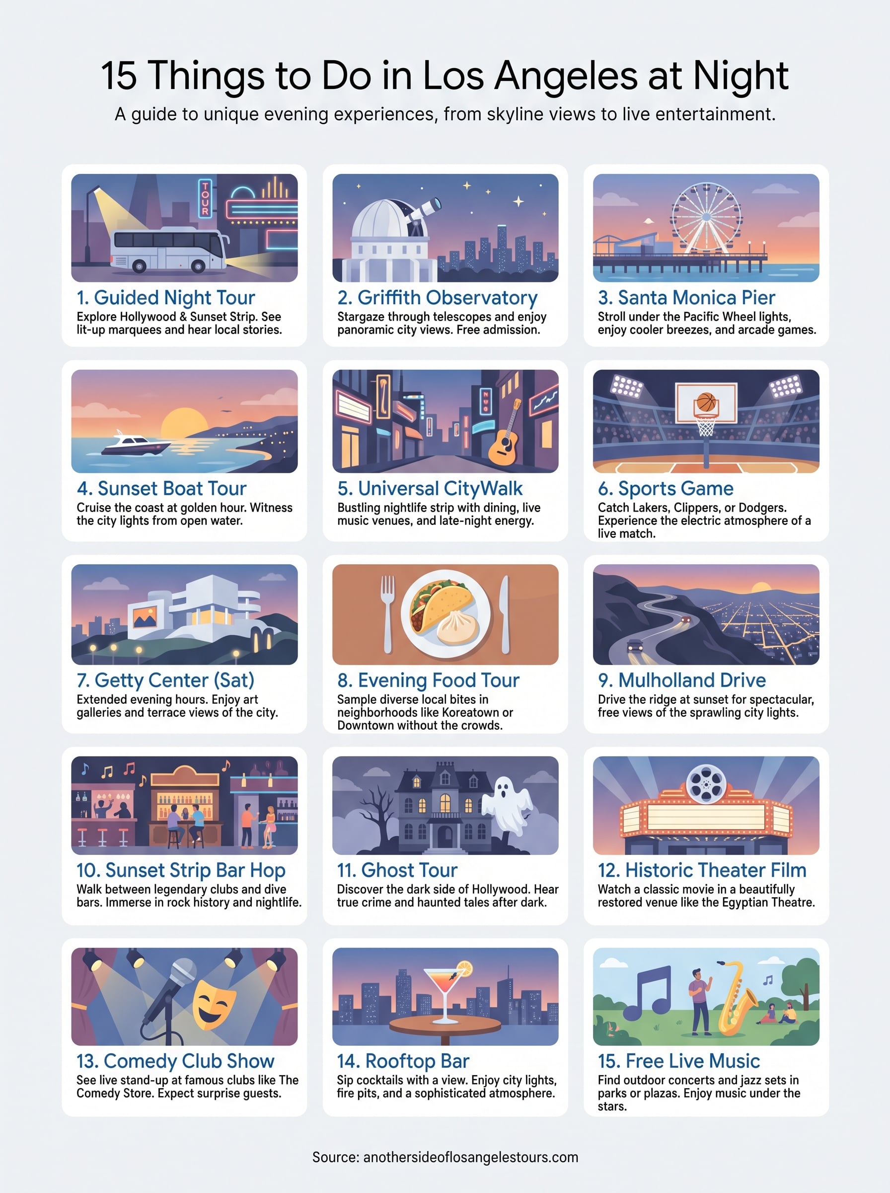 things to do at night in los angeles infographic