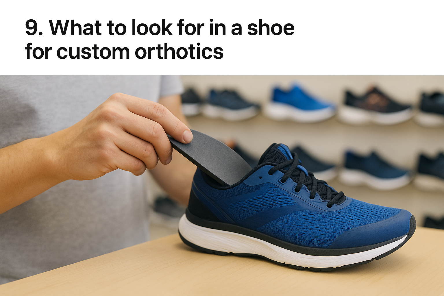 9. What to look for in a shoe for custom orthotics