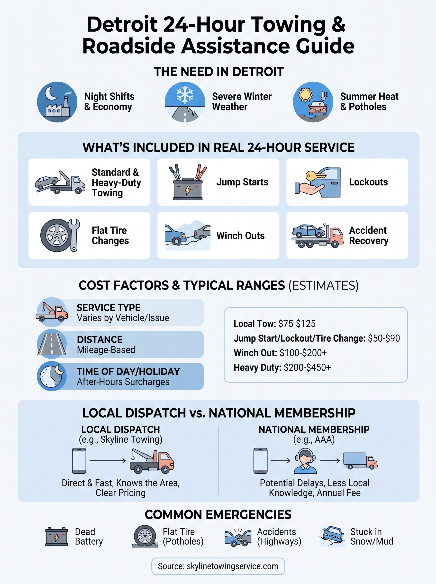 24 Hour Towing Services: What Detroit Drivers Should Expect 24 hour towing services infographic