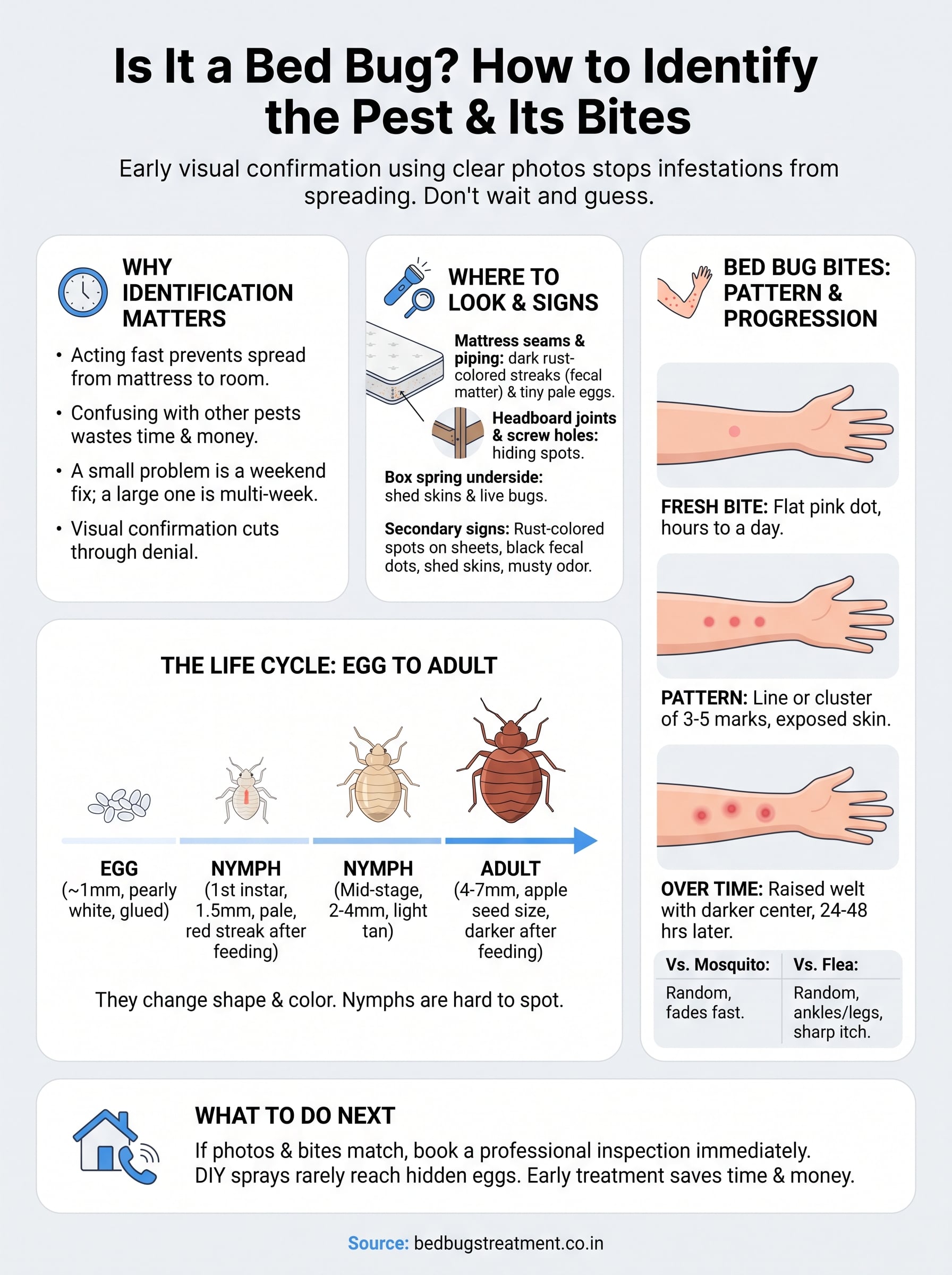 Bed Bug Pictures and Bite Photos at Every Life Stage 3 pics bed bugs infographic