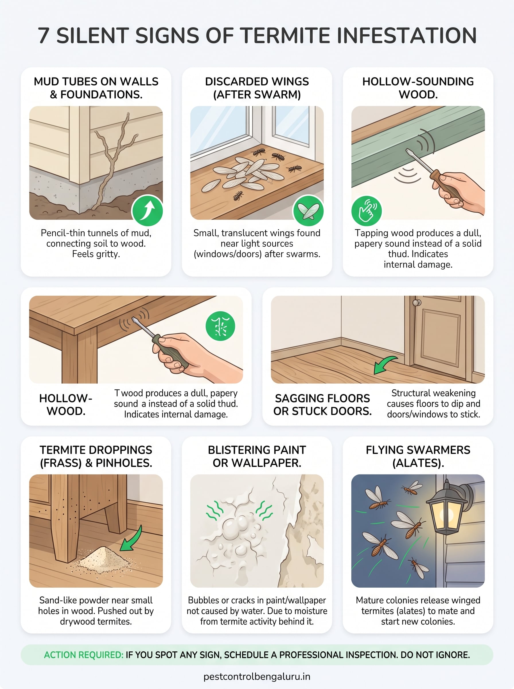 7 Warning Signs of Termites in Your Home 3 signs of termites infographic