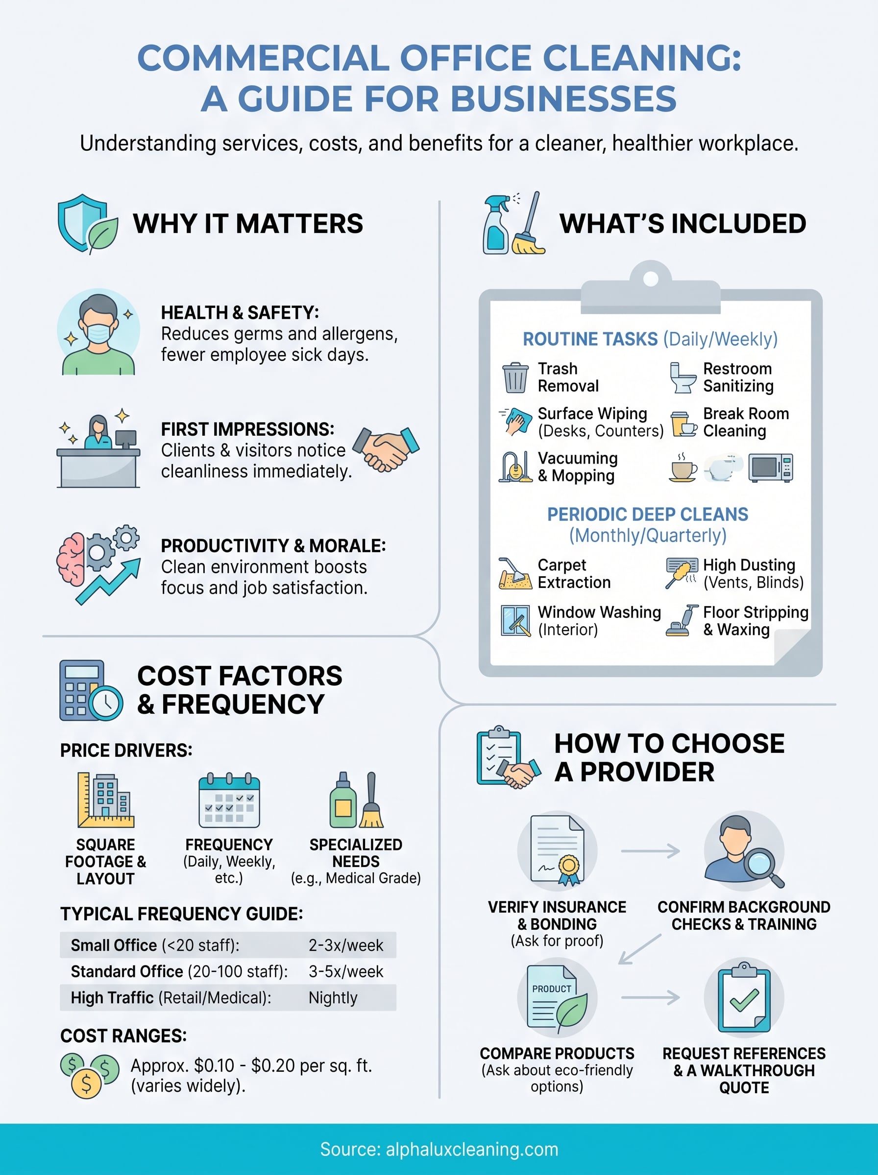 commercial office cleaning services infographic