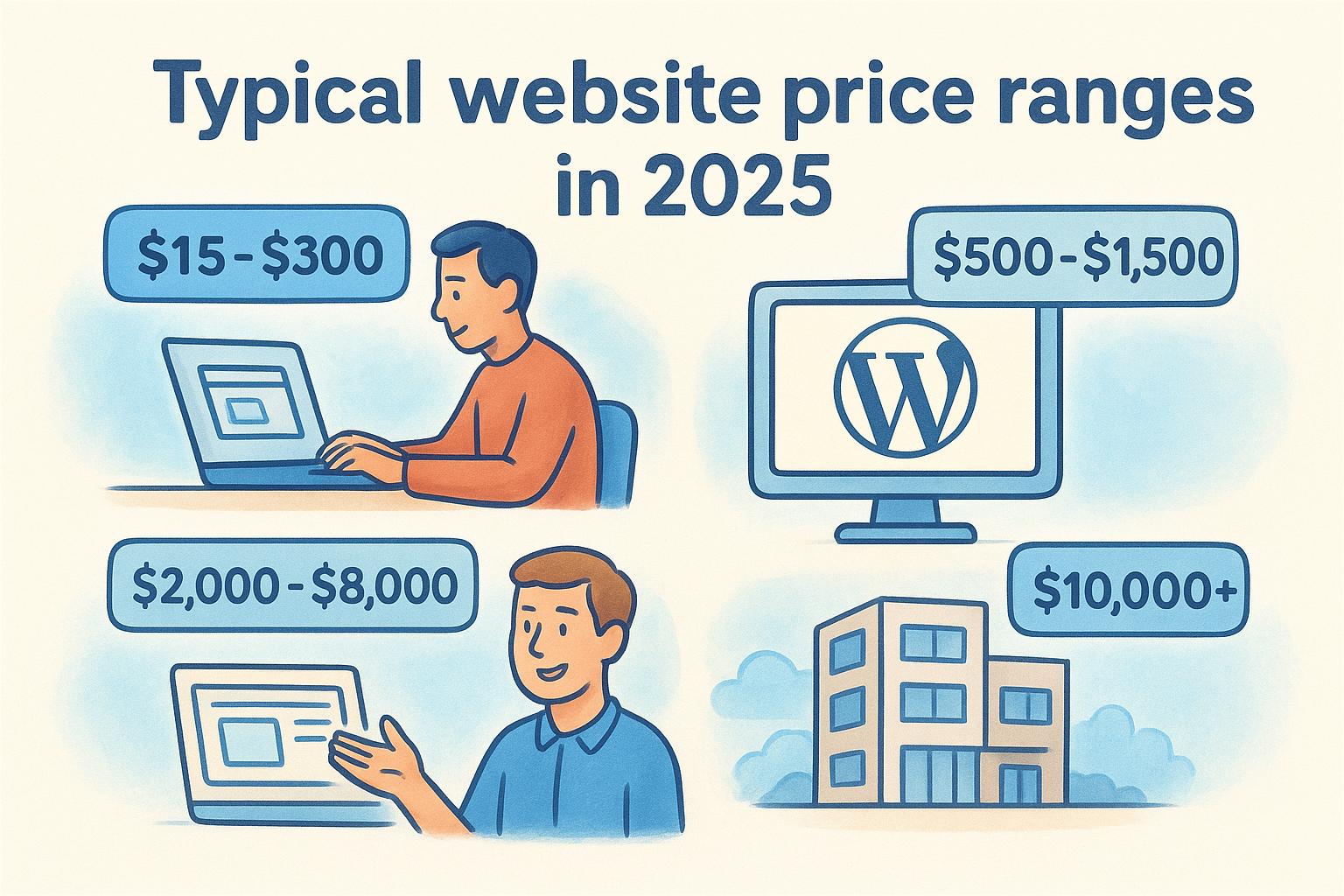 Typical website price ranges in 2025