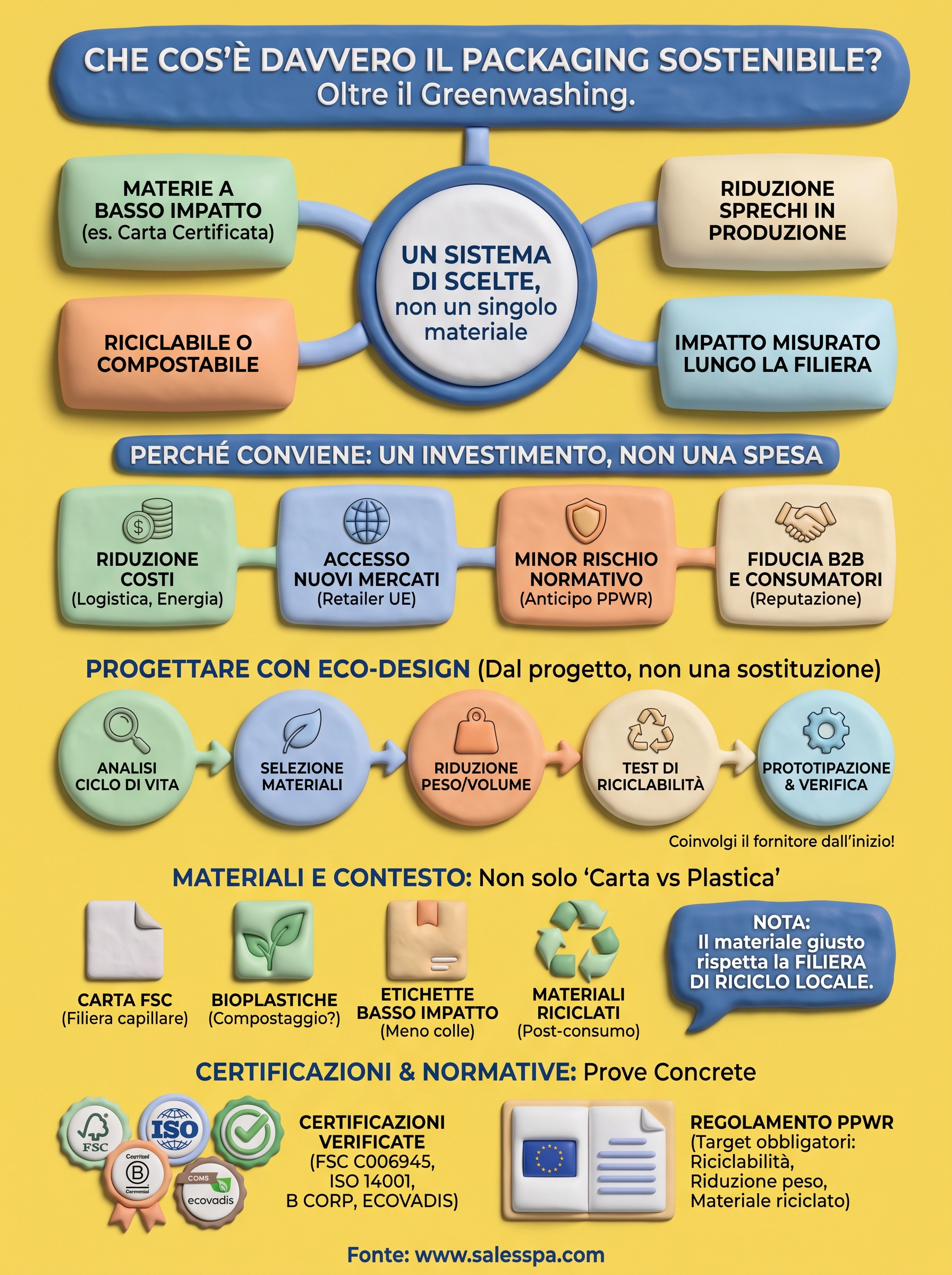 packaging sostenibile infographic