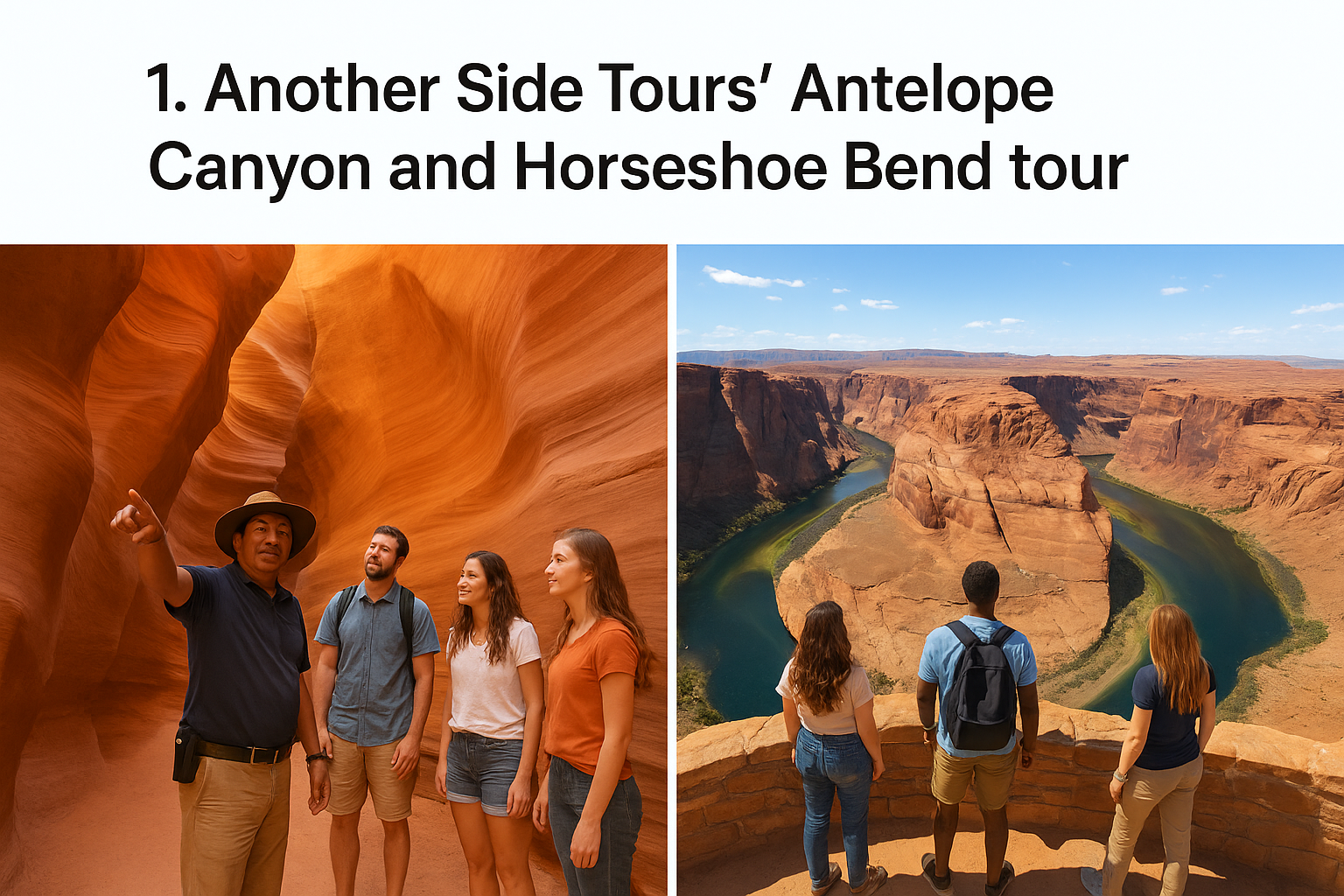 1. Another Side Tours' Antelope Canyon and Horseshoe Bend tour