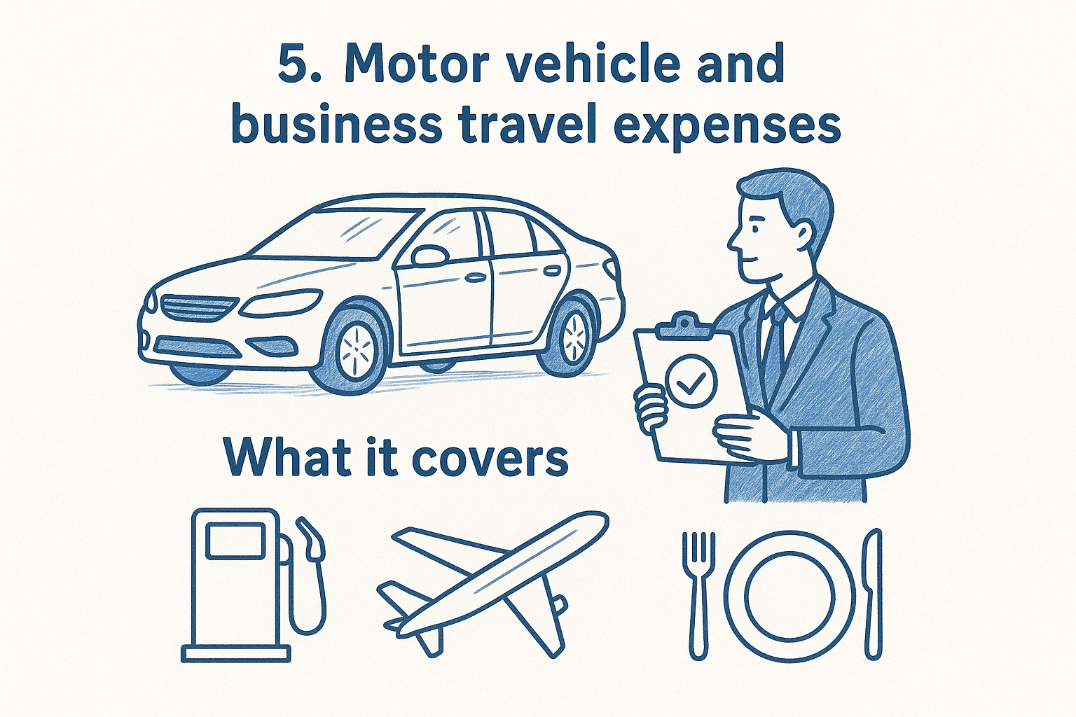 5. Motor vehicle and business travel expenses