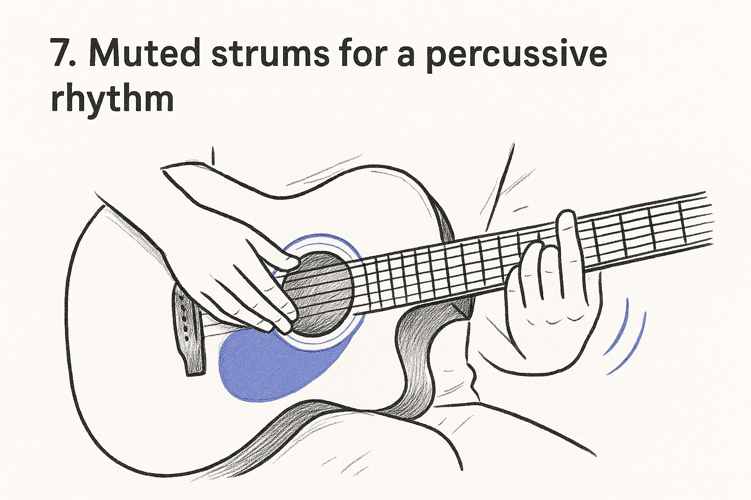 7. Muted strums for a percussive rhythm