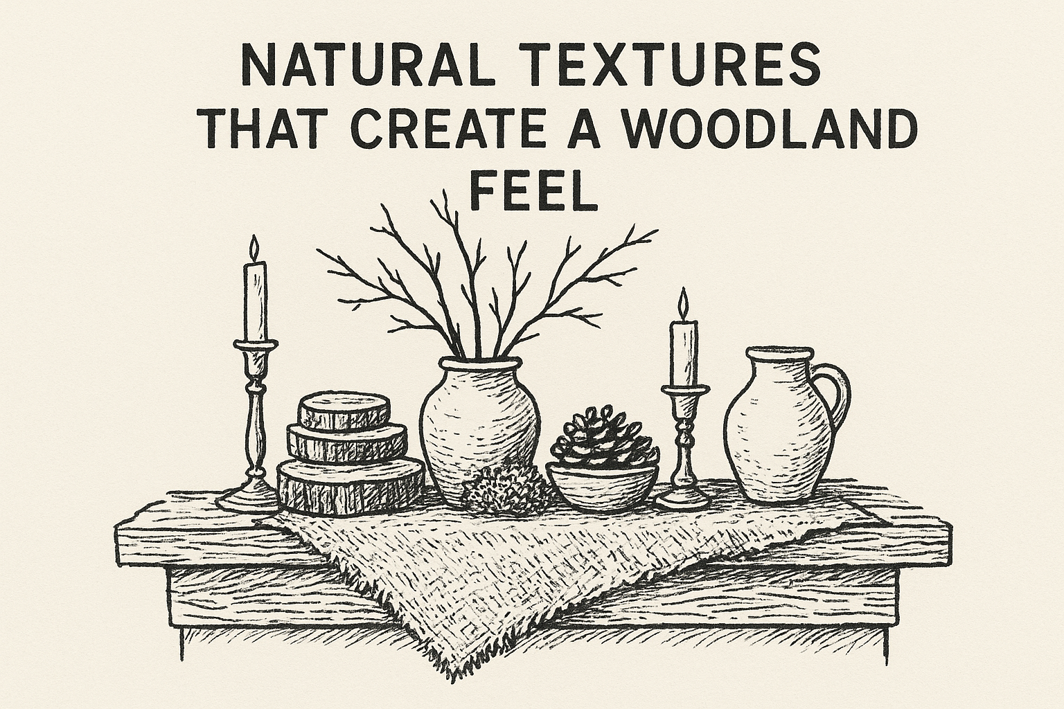 Natural textures that create a woodland feel