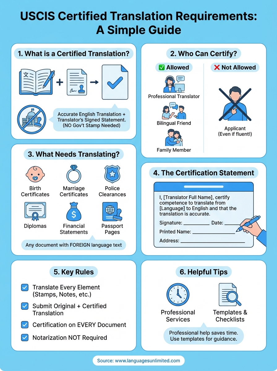 uscis translation requirements infographic