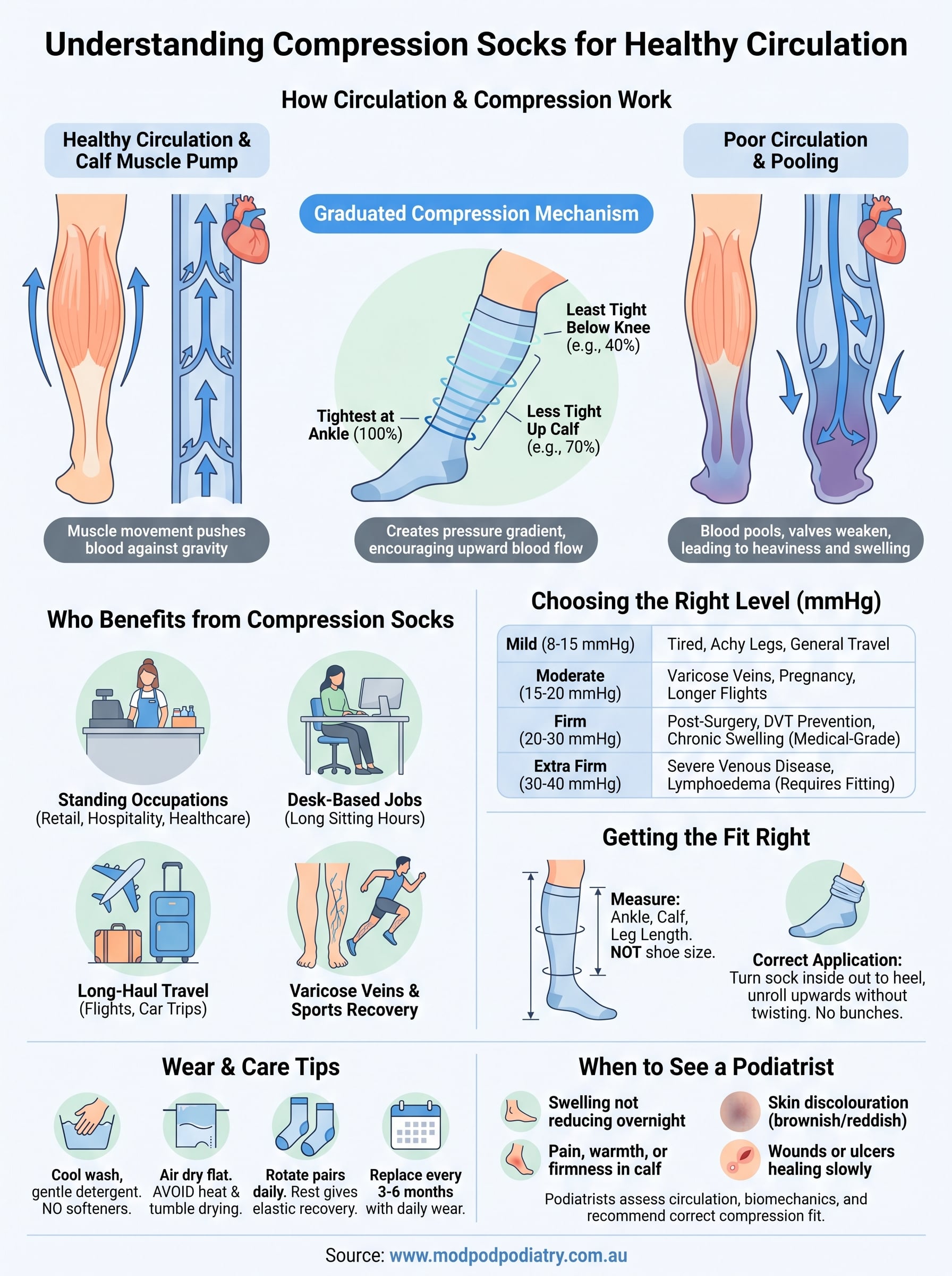 compression socks for circulation infographic