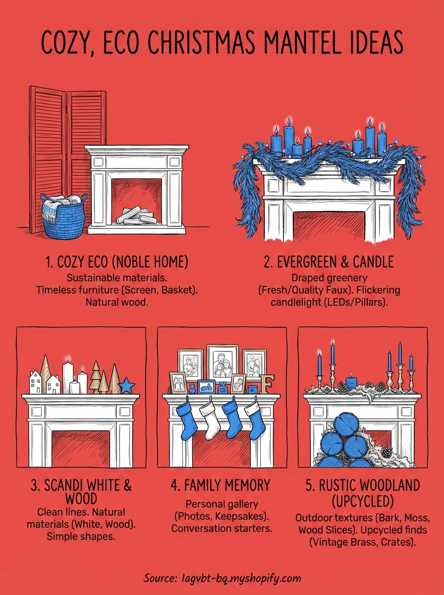 christmas mantel decorating ideas infographic