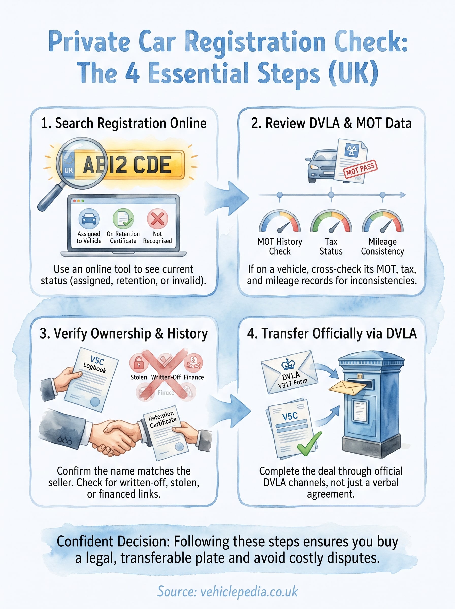 private car registration check infographic