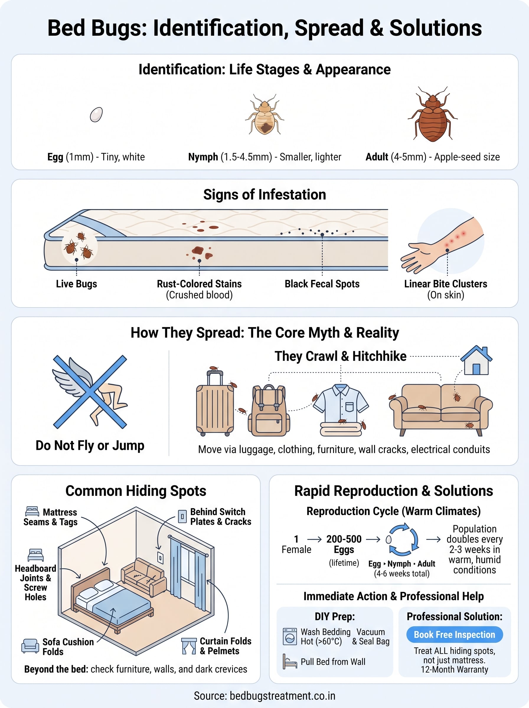 Bed Bugs: What They Are, Signs, and Can They Fly? 4 bed bugs bed bug infographic