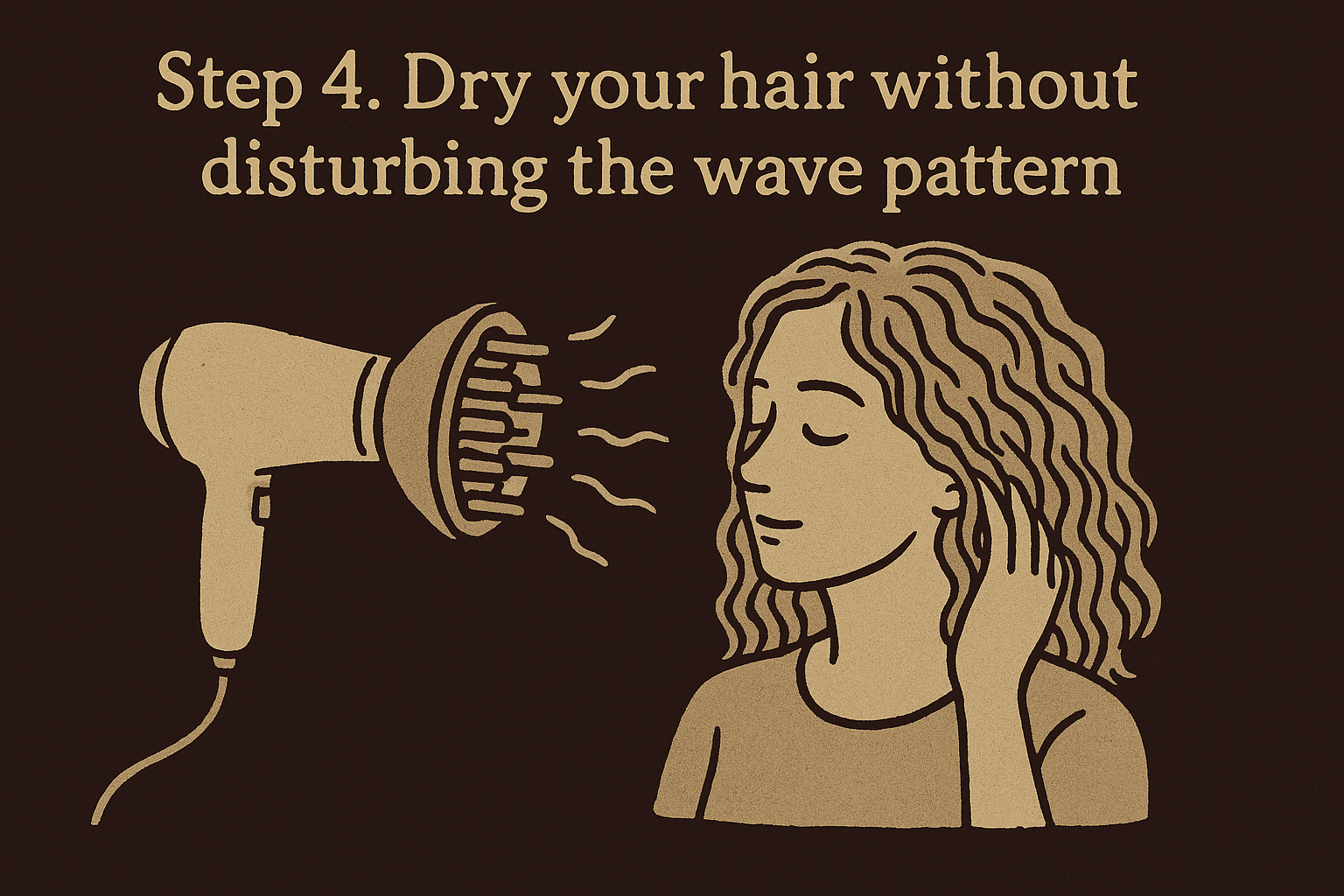 Step 4. Dry your hair without disturbing the wave pattern