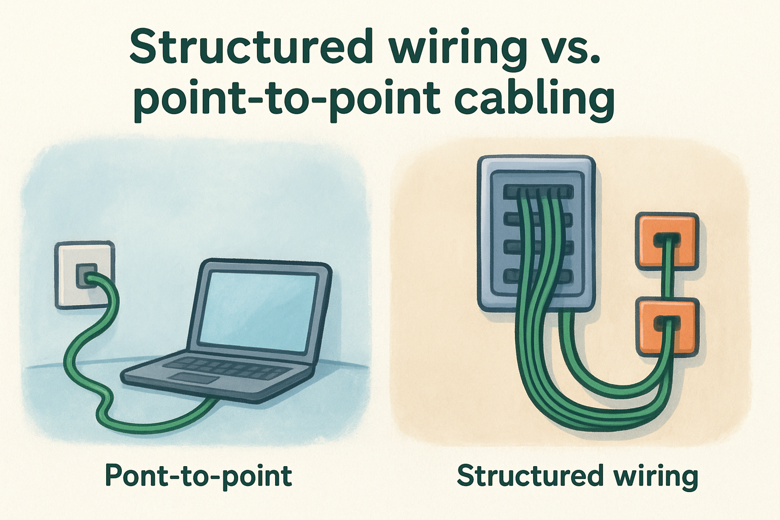 Structured wiring vs. point-to-point cabling