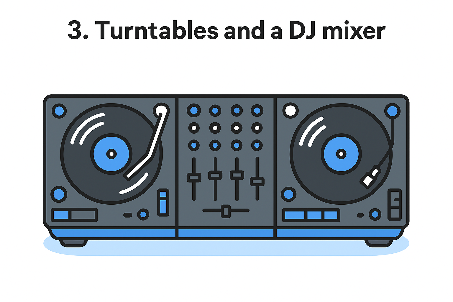 3. Turntables and a DJ mixer