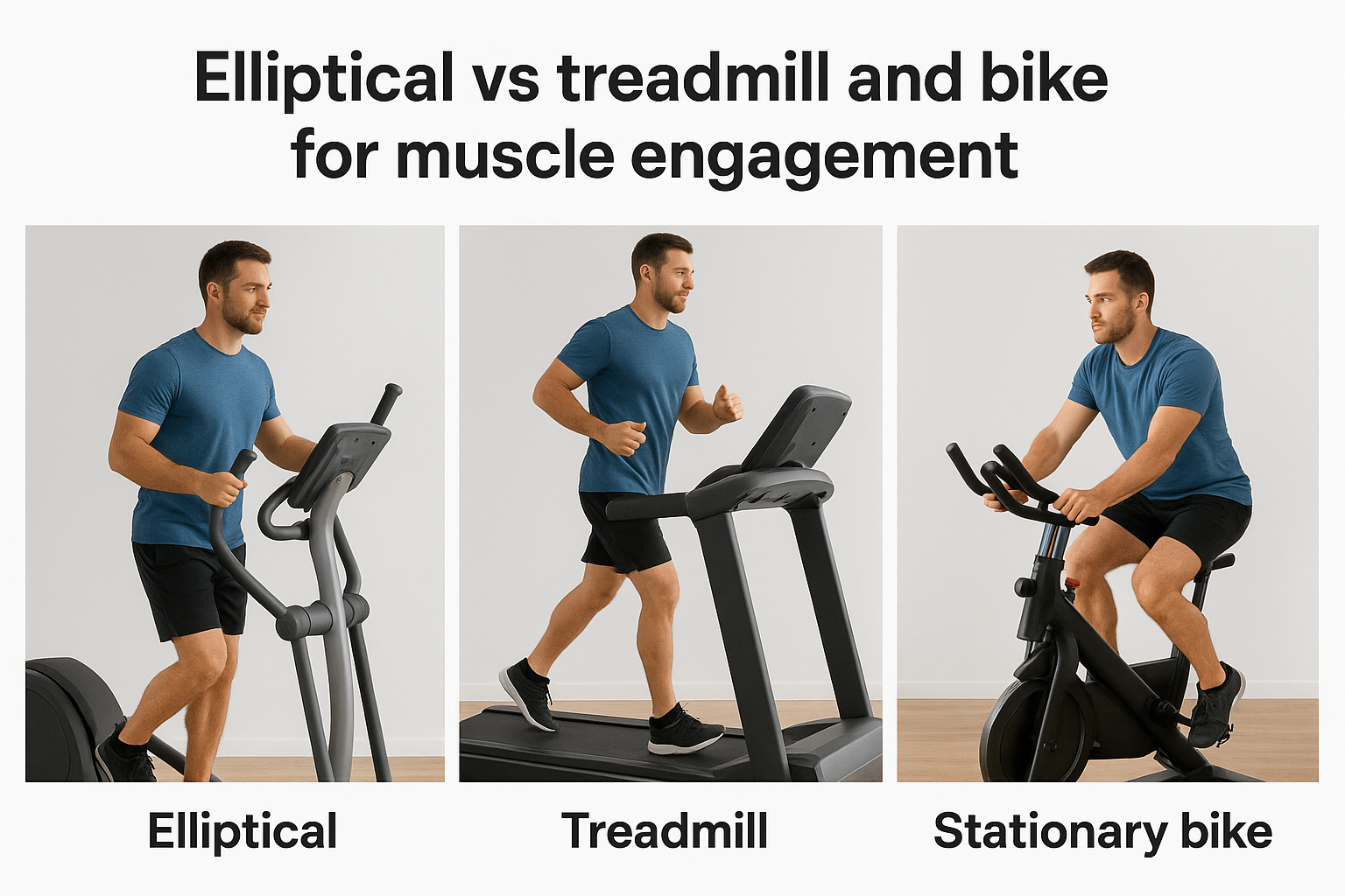 Elliptical vs treadmill and bike for muscle engagement