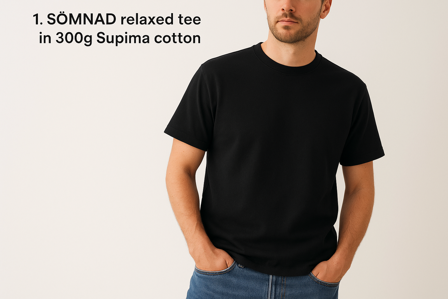 1. SÖMNAD relaxed tee in 300g Supima cotton