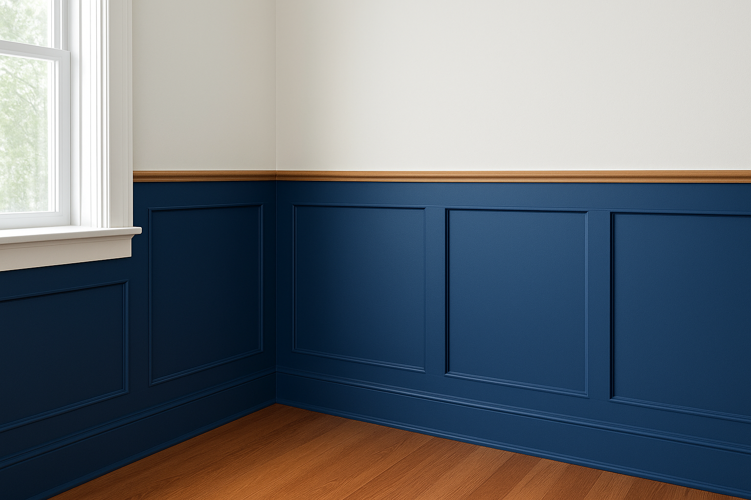 5. Two-tone wainscoting with contrasting trim