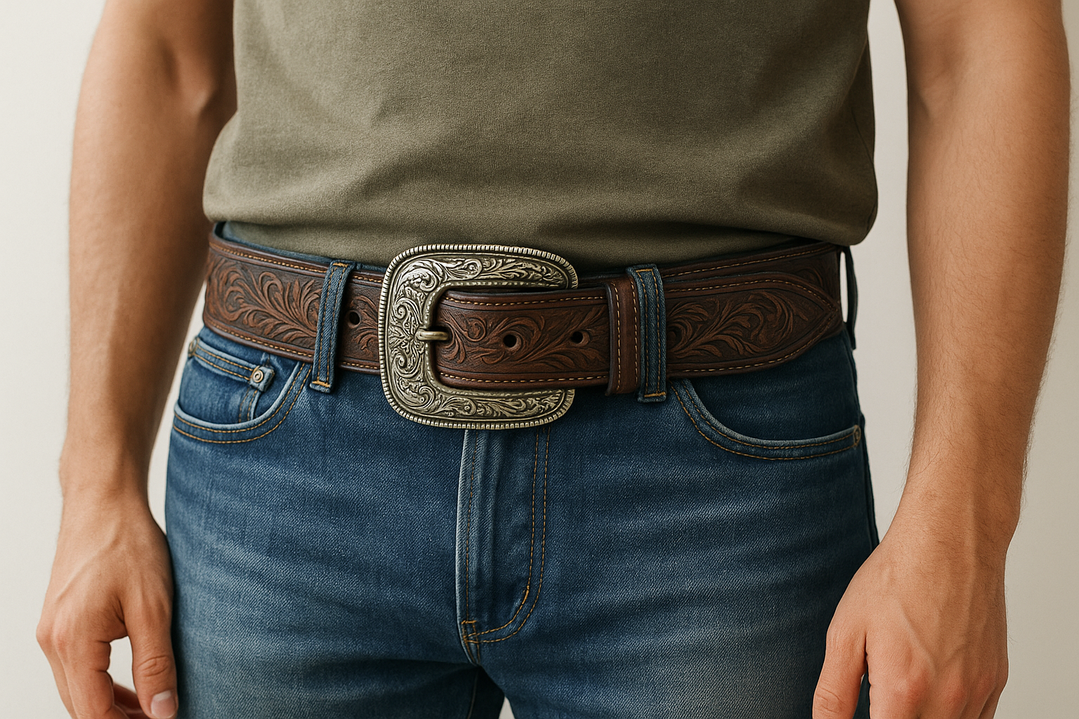 4. Ceinture large style western