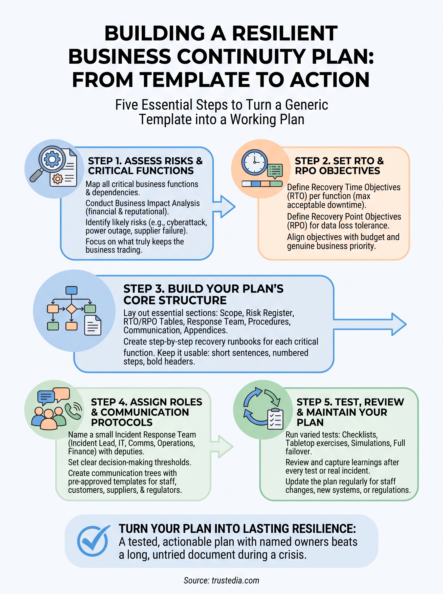 continuity of business plan template infographic