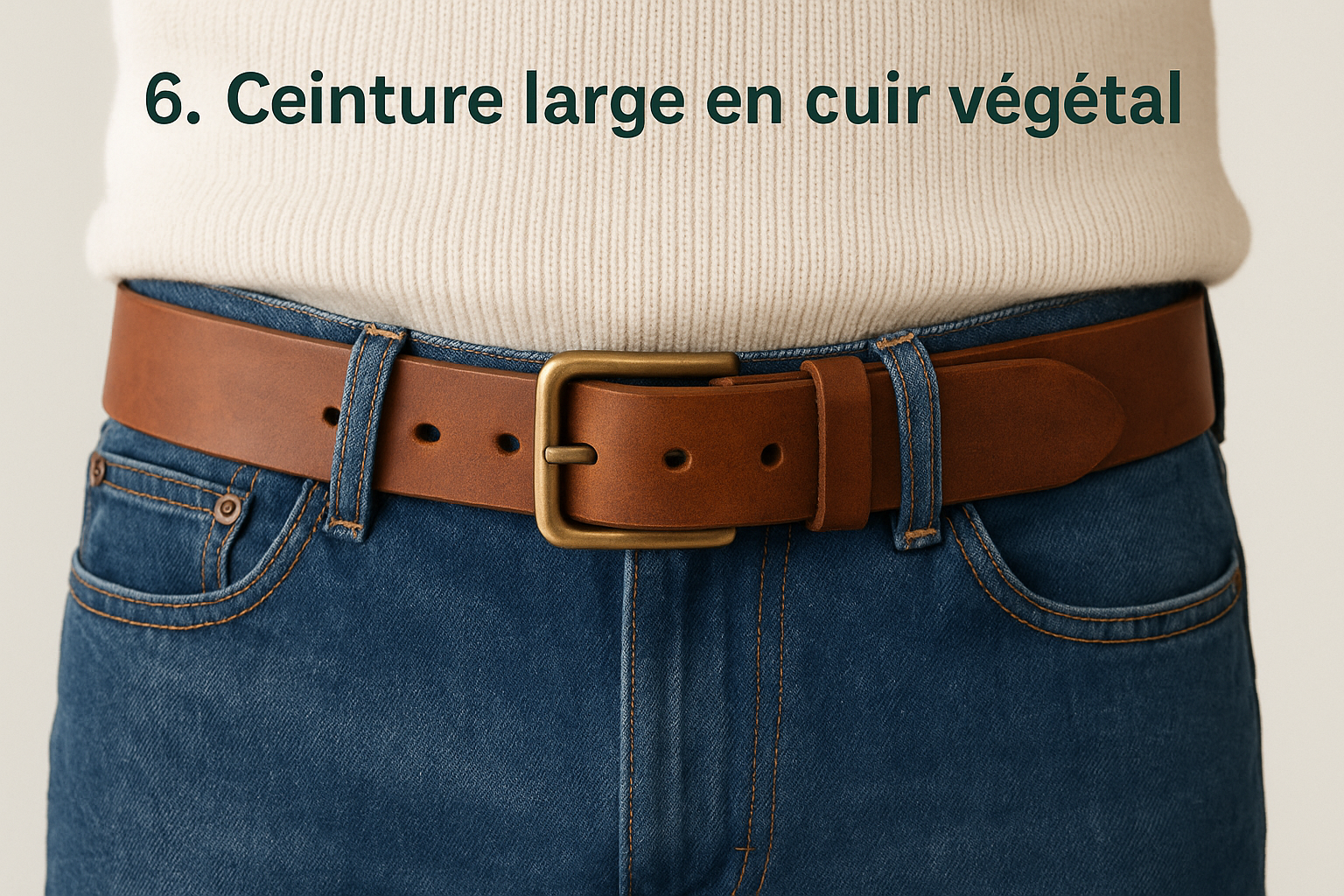 6. Ceinture large en cuir végétal